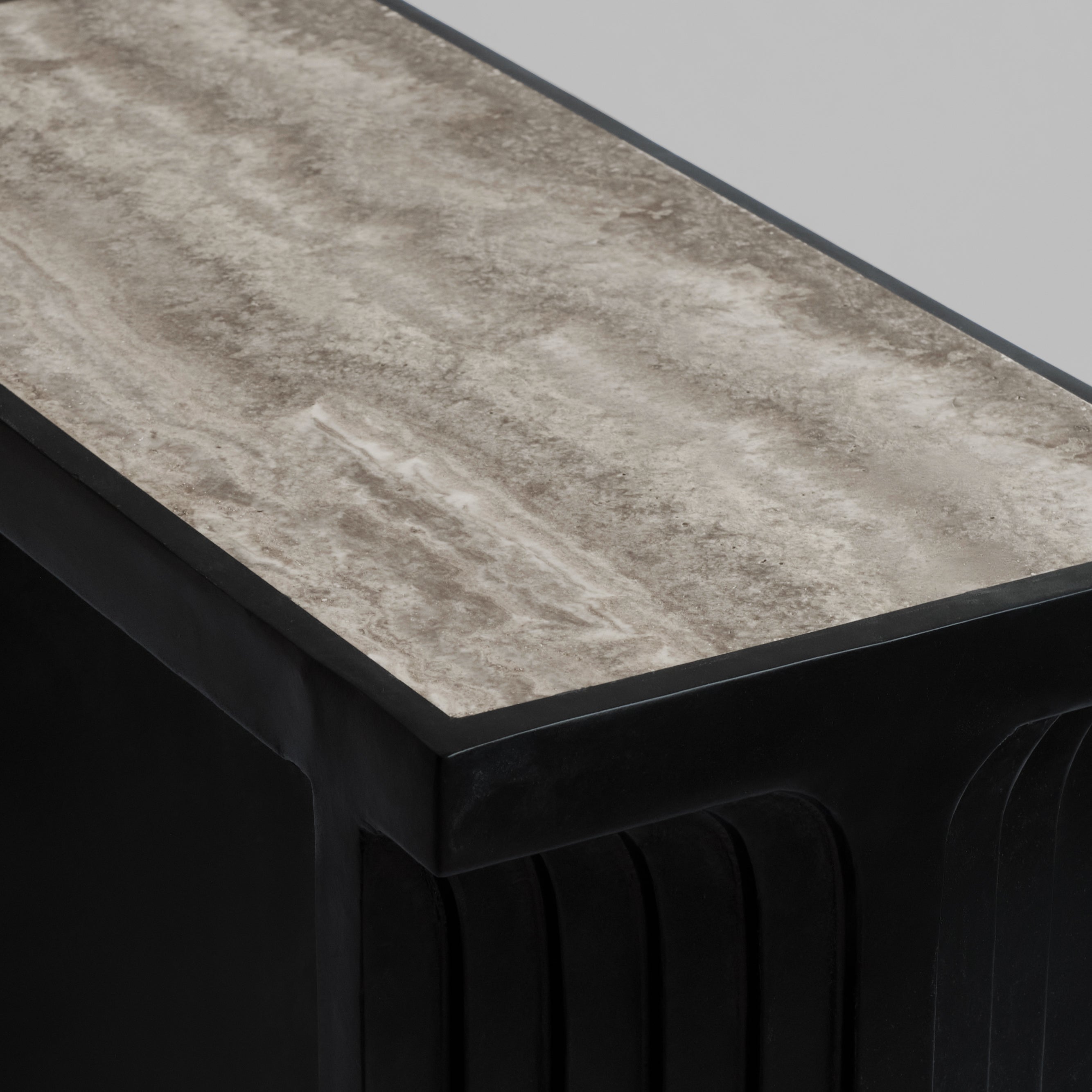 ARC Console Silver-Gray Travertine