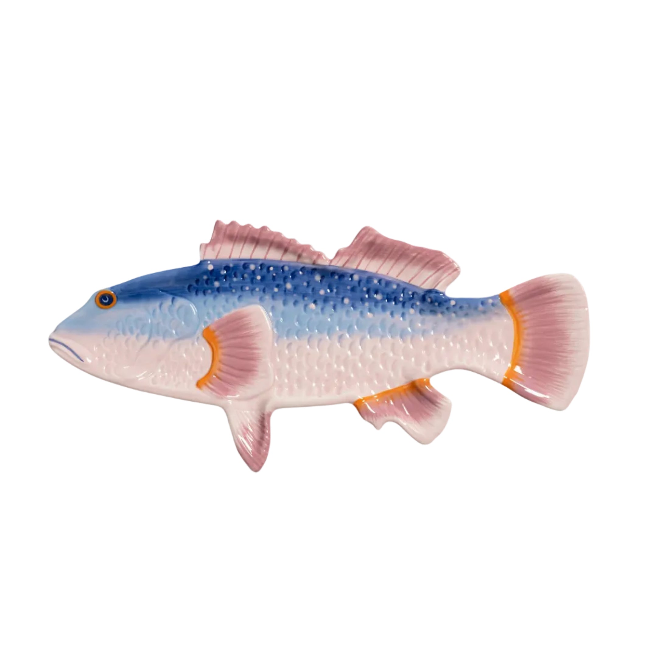 Talerz FISH PERCH różowy z niebieskim – &k Amsterdam