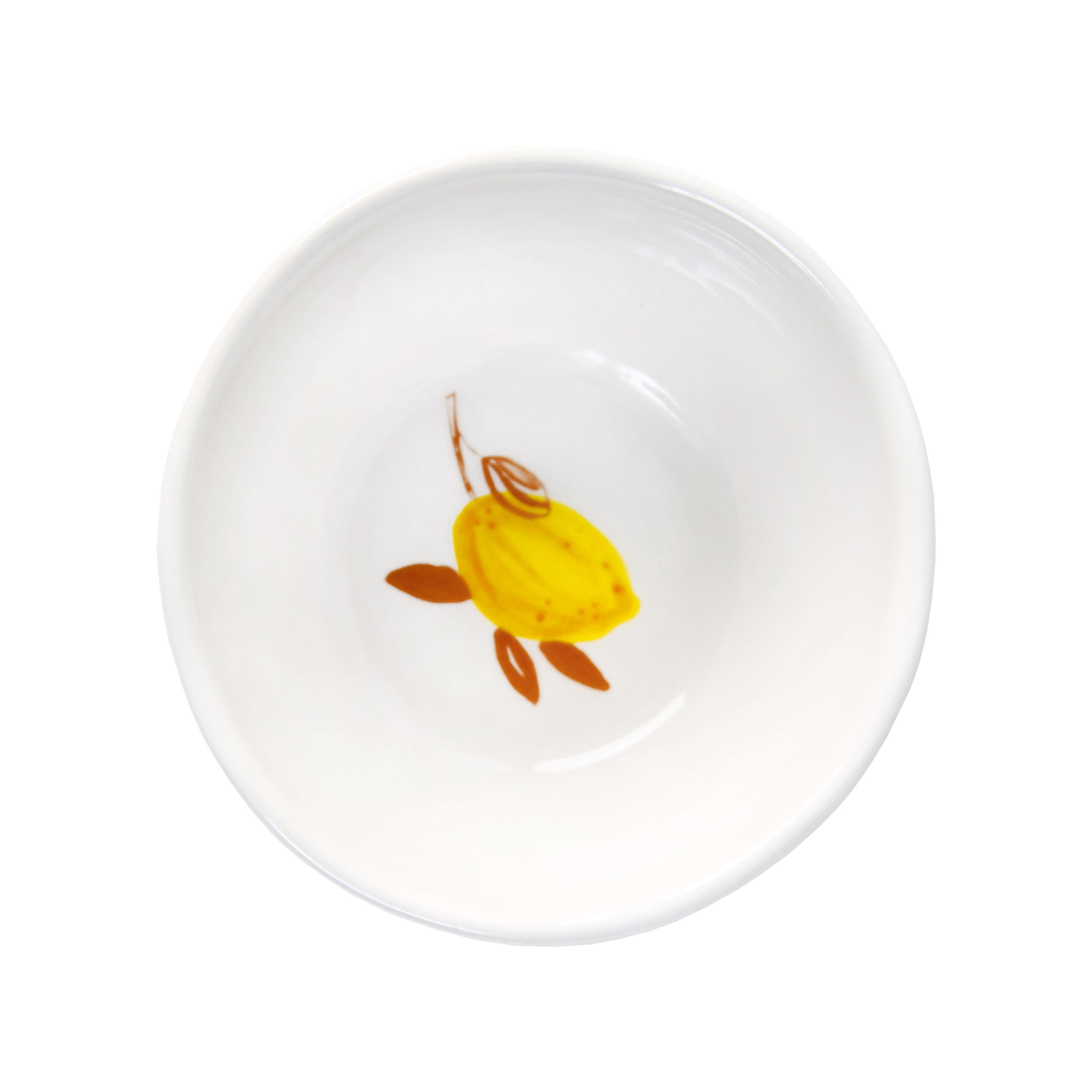 Set van kommen LEMON MAROKKAANS wit met blauw en oranje