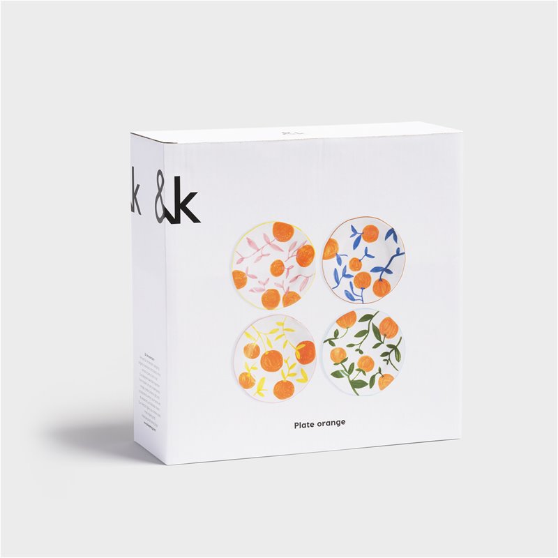 Set van schoteltjes ORANGE TWIG kleurrijke steengoed