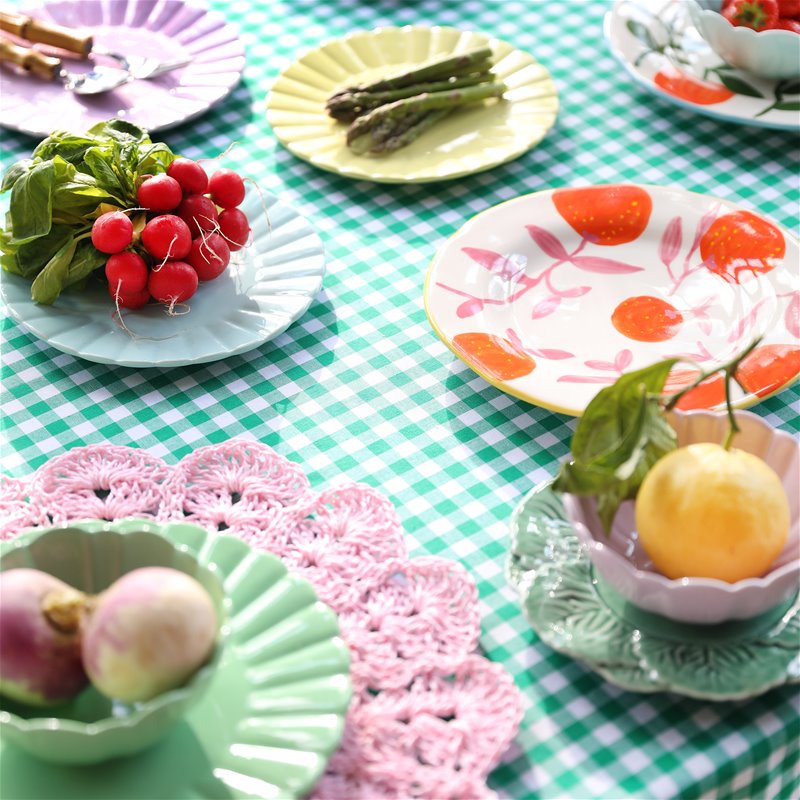 Set van schoteltjes ORANGE TWIG kleurrijke steengoed