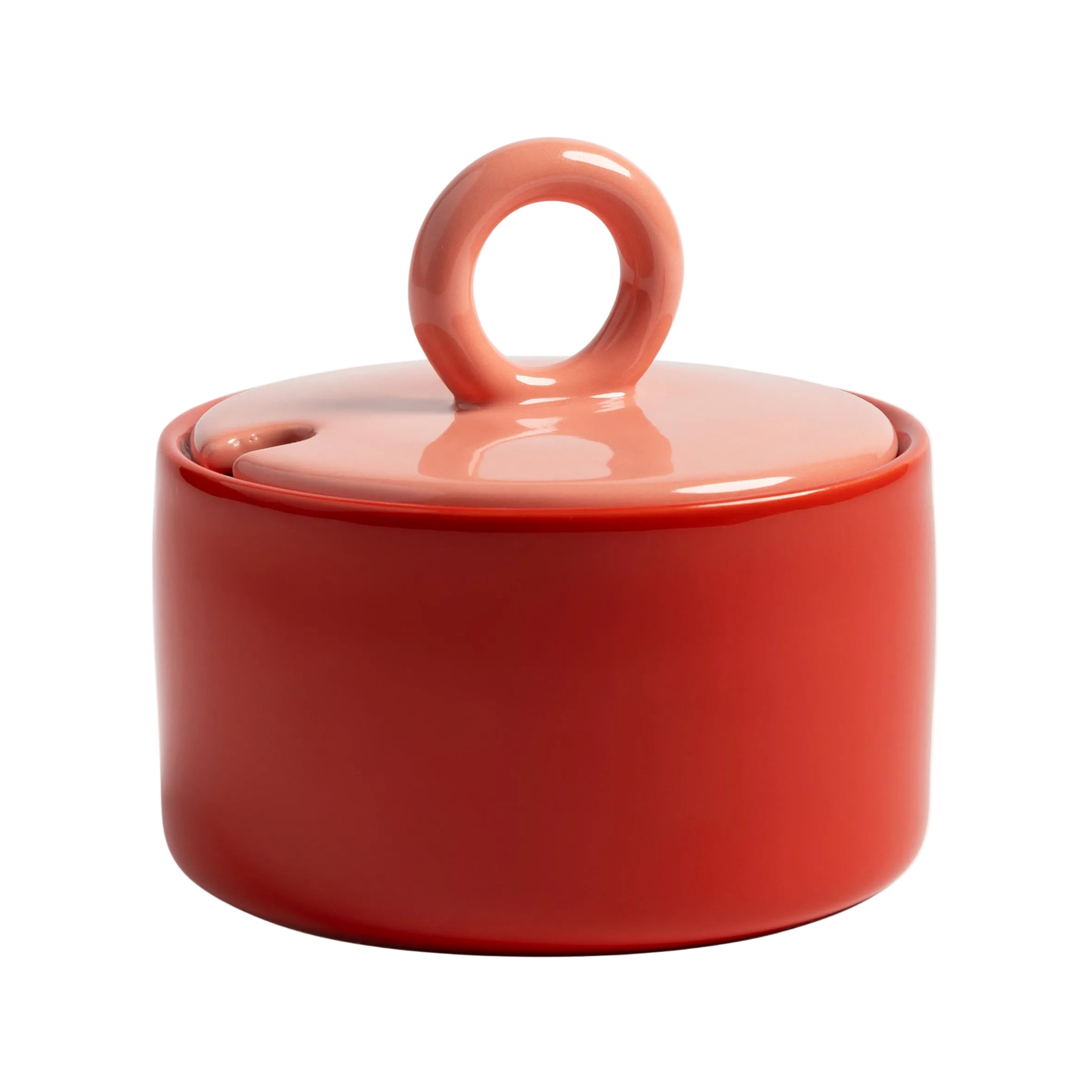 CHIQUITO Red Porcelain Sugar Bowl