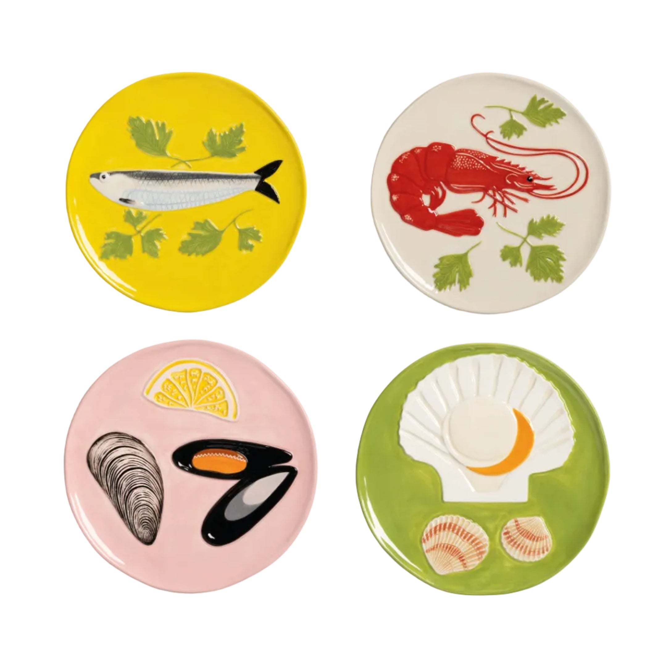 Set van kleurrijke dessertborden DE LA MER