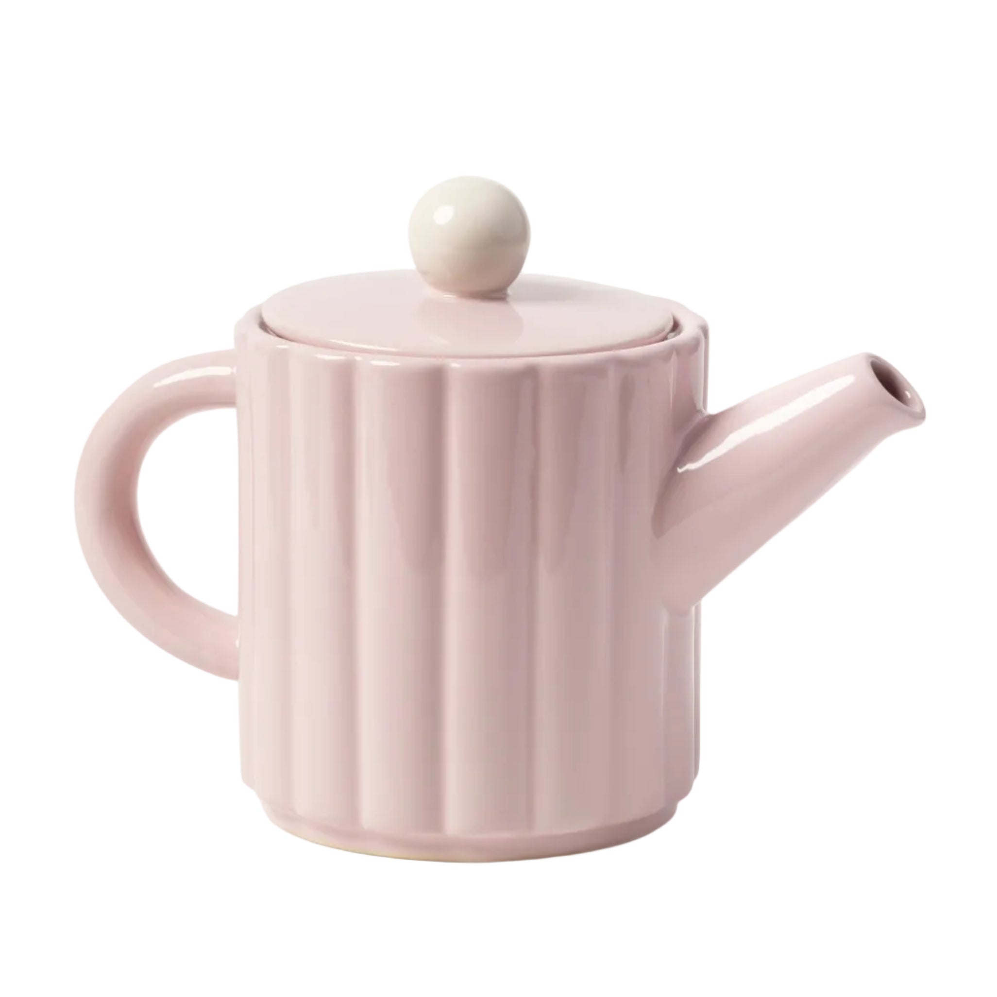 Pink TUBE Teapot with White