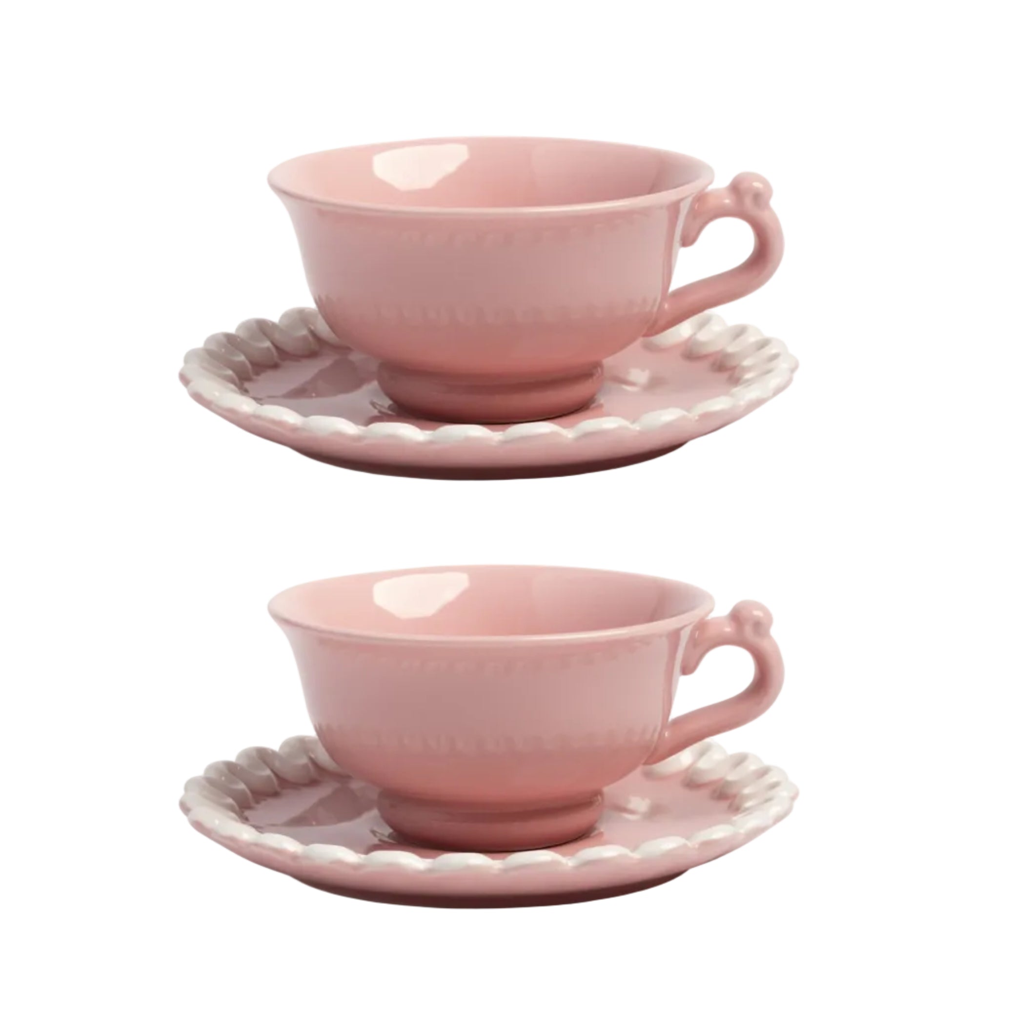 Set of cups with saucer WHIP pink