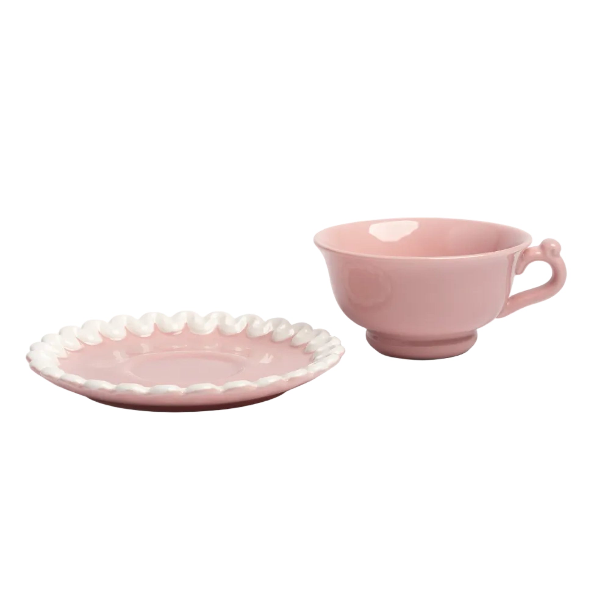 Set of cups with saucer WHIP pink