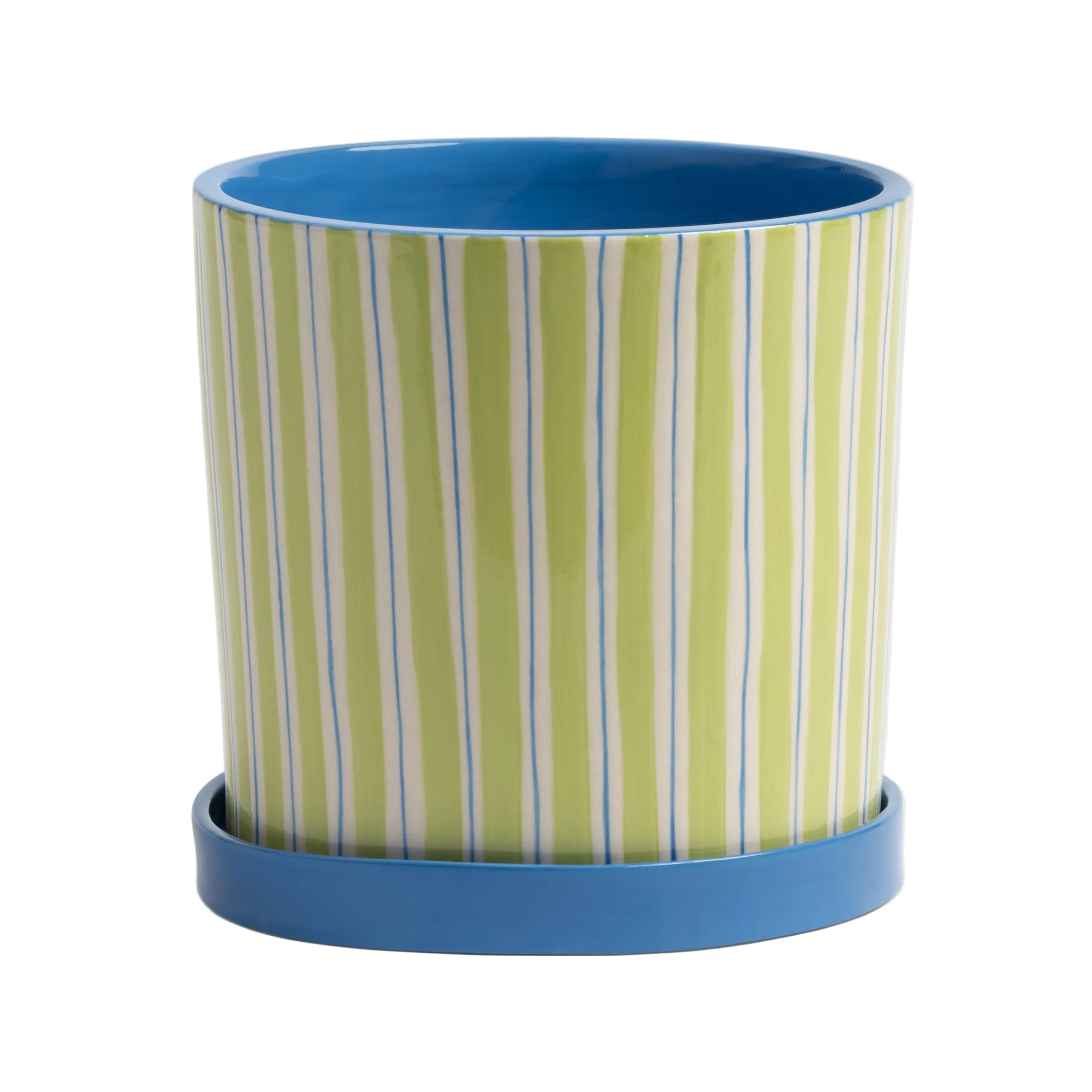 Bloempot RAY groen met blauw