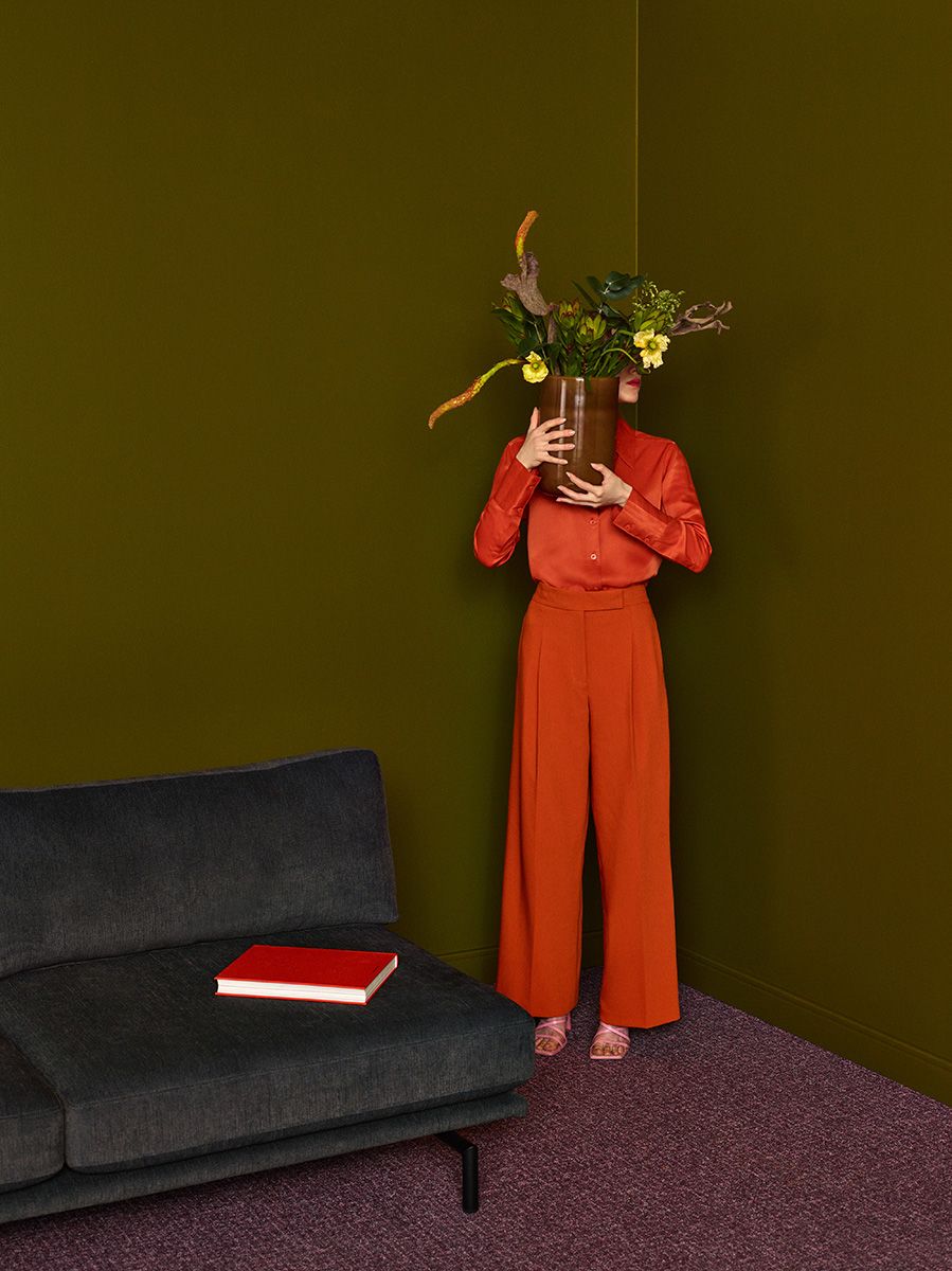 Sofa 3-sitzig BRIXTON gepolstert mit schwarzem Gestell