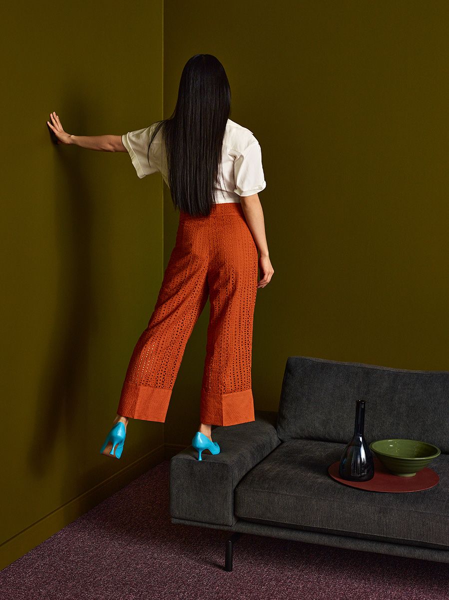 Sofa 3-sitzig BRIXTON gepolstert mit schwarzem Gestell