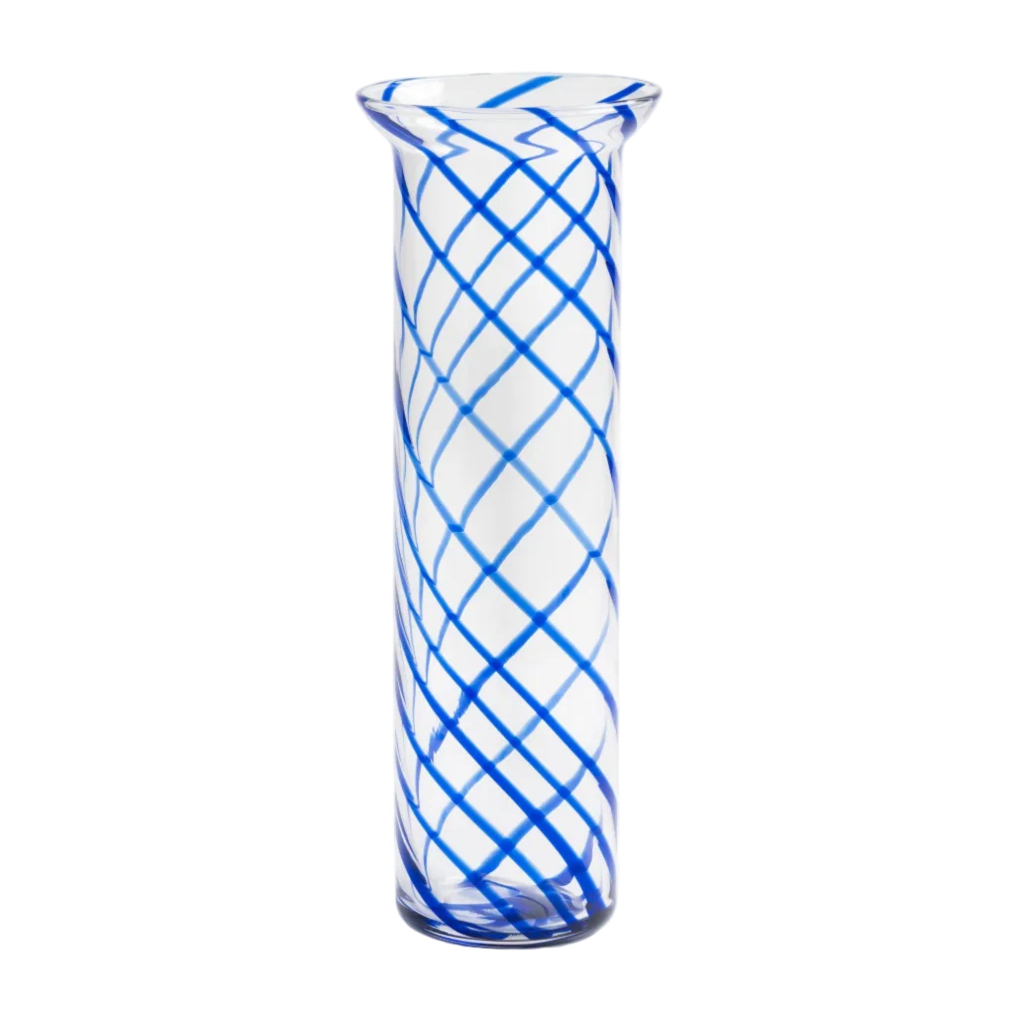 YOGU SPIRAL vase blue glass