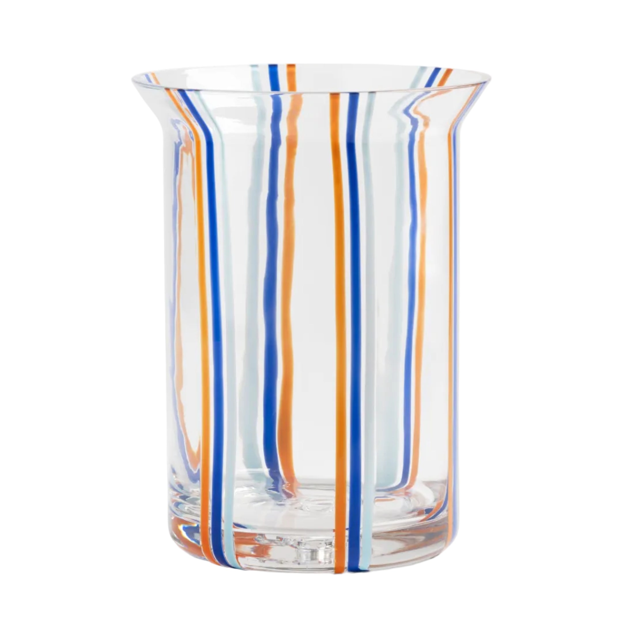 YOGU STRIPE vase transparent with blue and orange