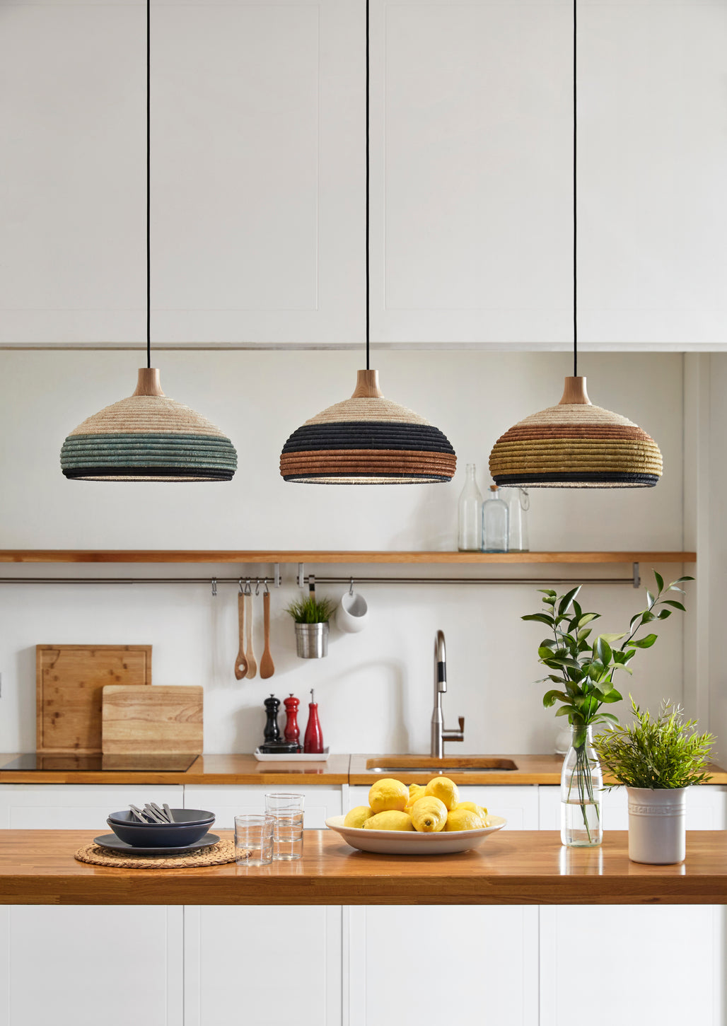 Hanglamp GRASS bruin met groen