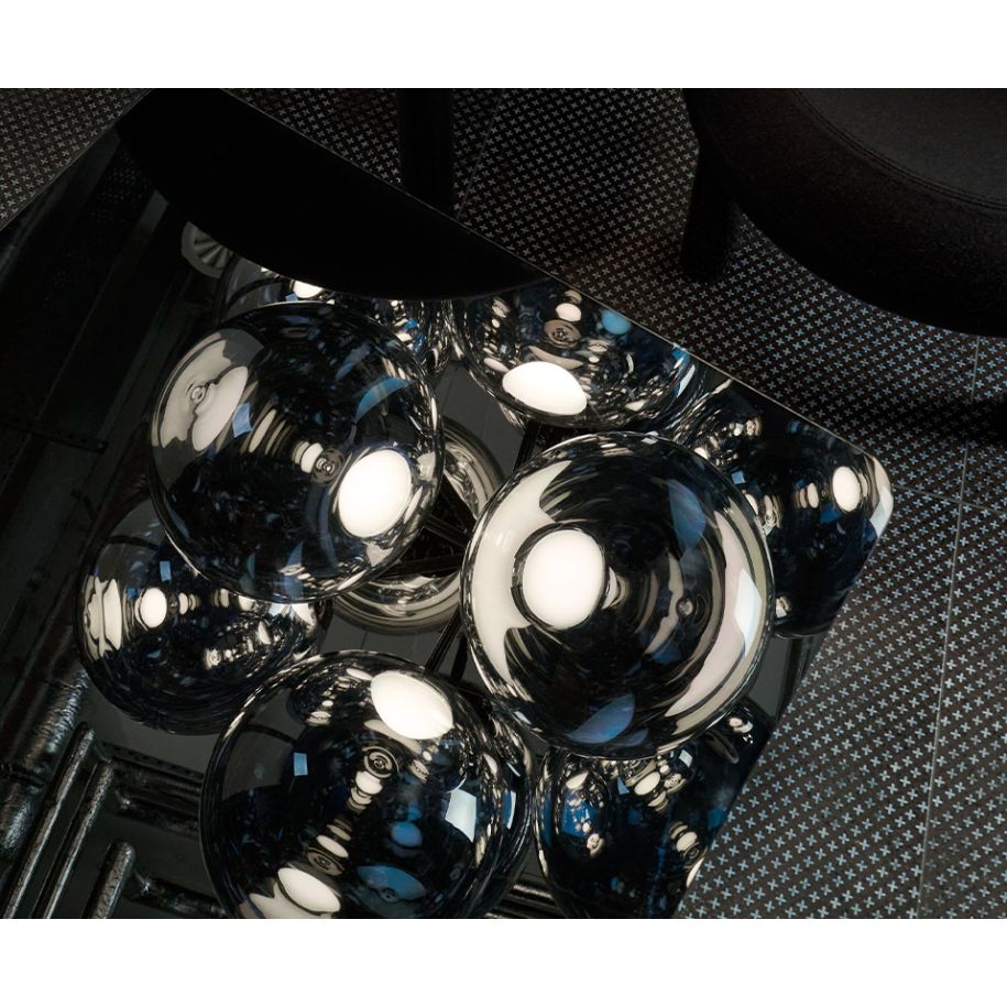 Silver globe chandelier