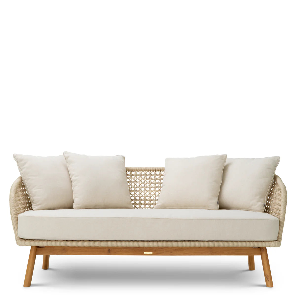 TRINITY Cream Outdoor Sofa with Wooden Base