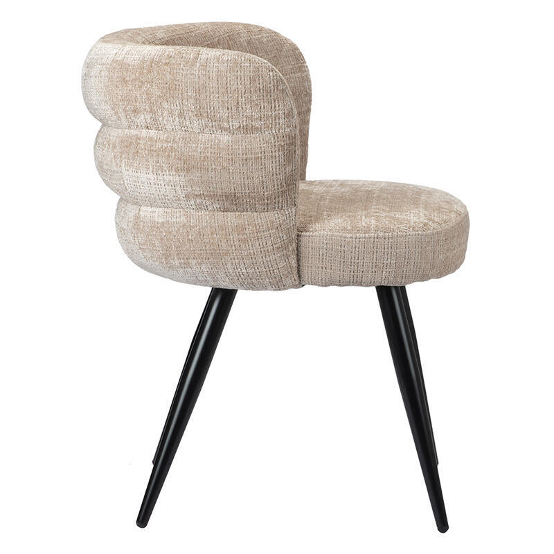 Stoel CLOUD crème beige met zwarte basis