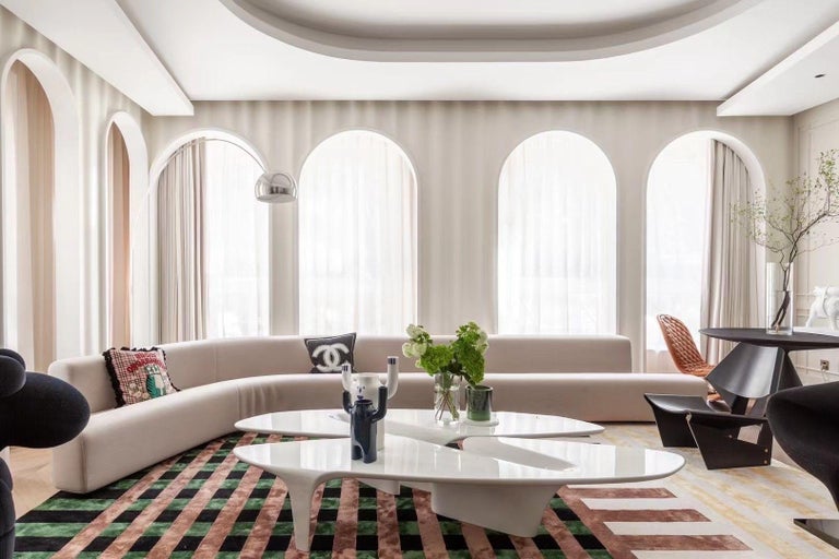 Wasserfall blauer Couchtisch