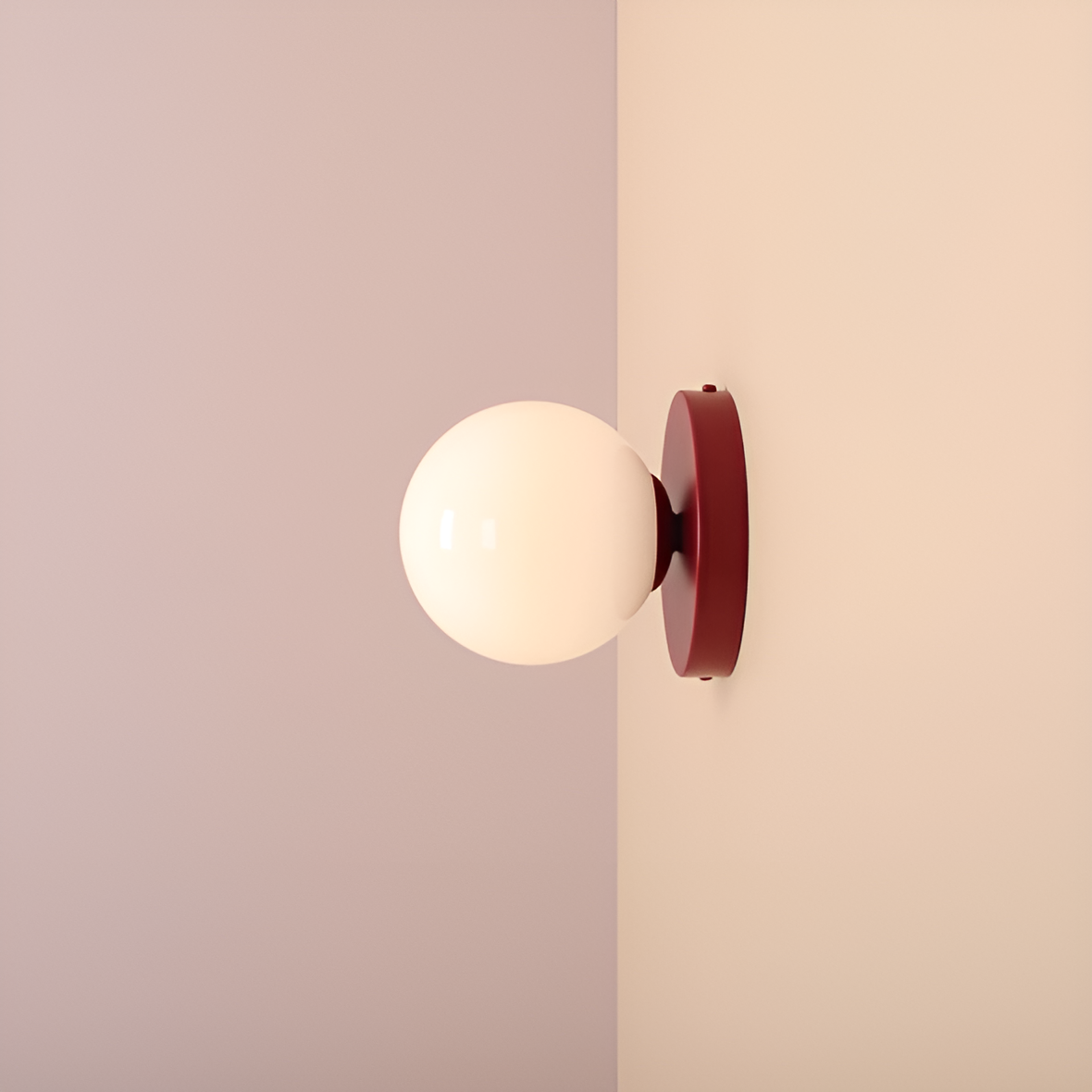 Ball Duo red wall lamp