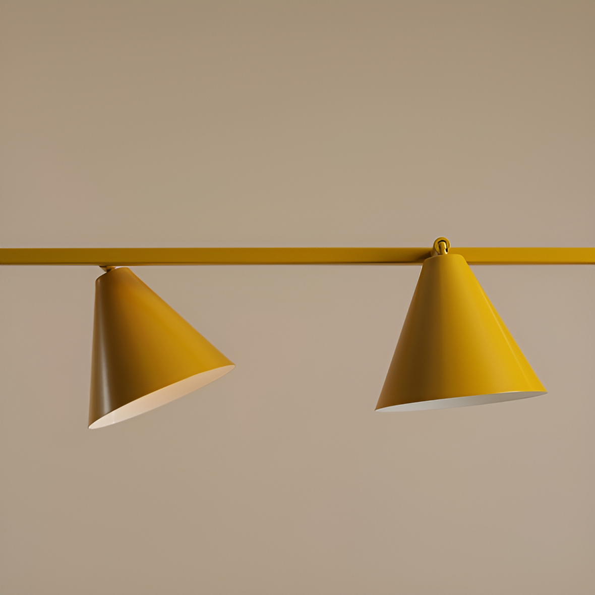 FORM QUATRO senffarbene Pendelleuchte