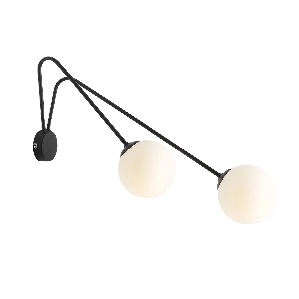 Wandlamp met dubbele arm HOLM DUO LONG zwart