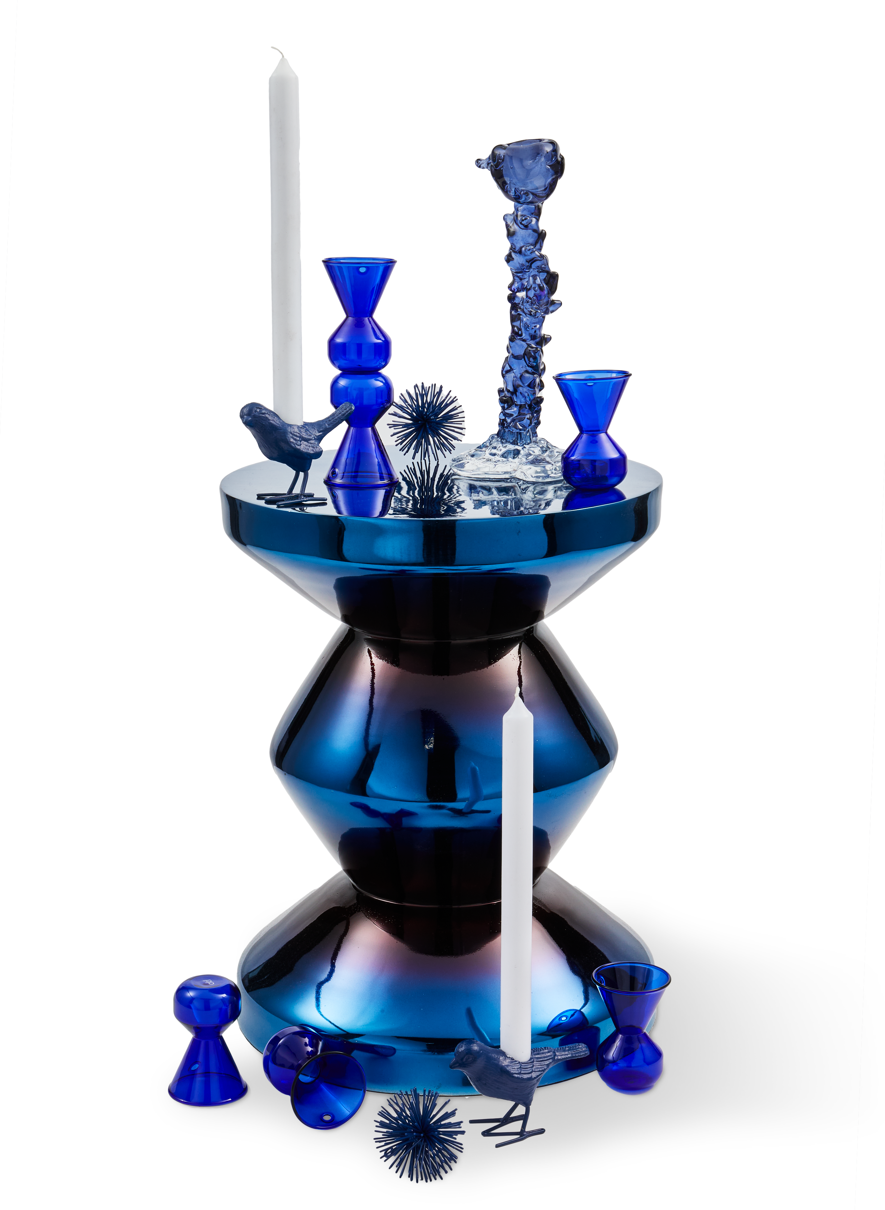 Hocker ZIG ZAG METALL dunkelblau