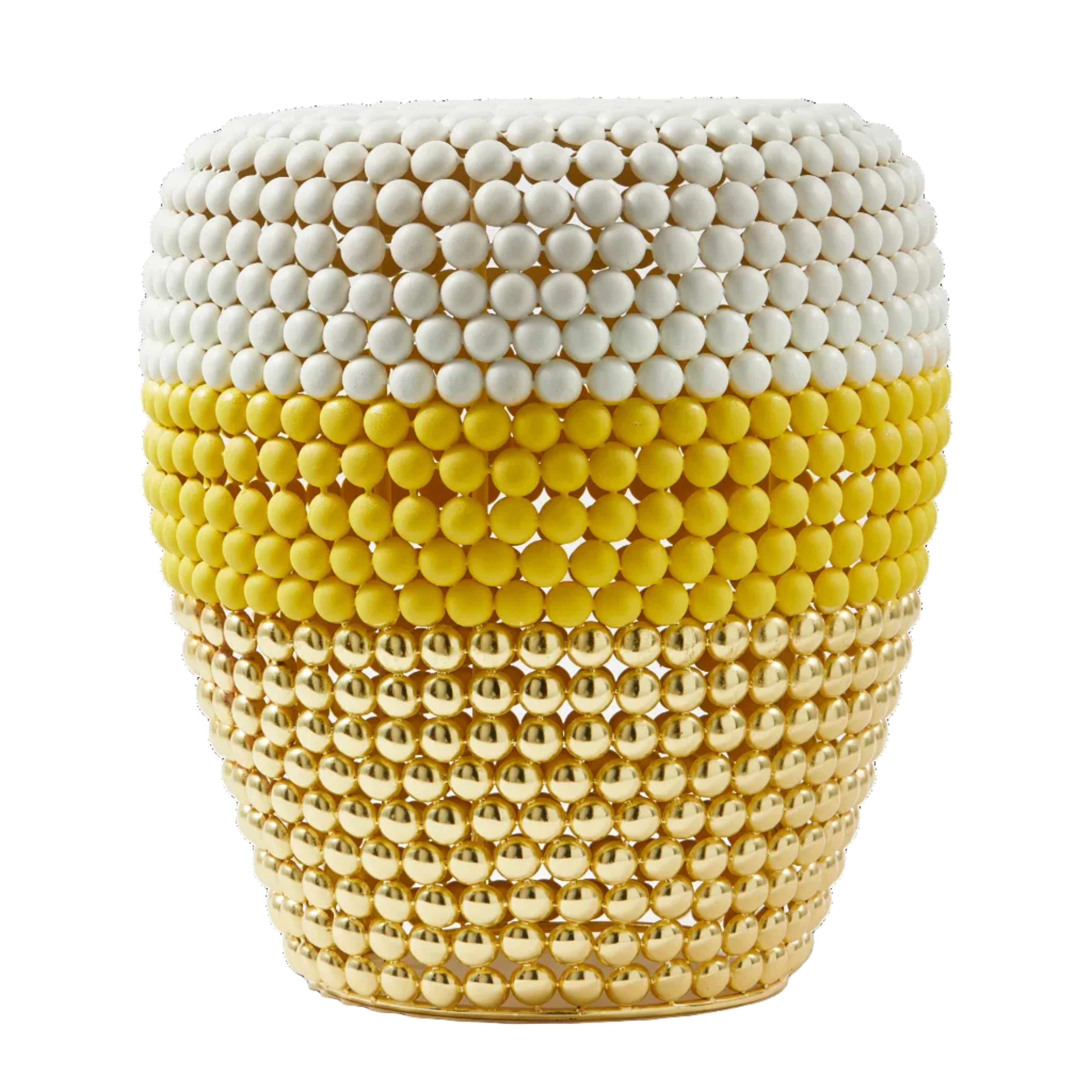 Hocker DOT weiß mit Gelb und Gold