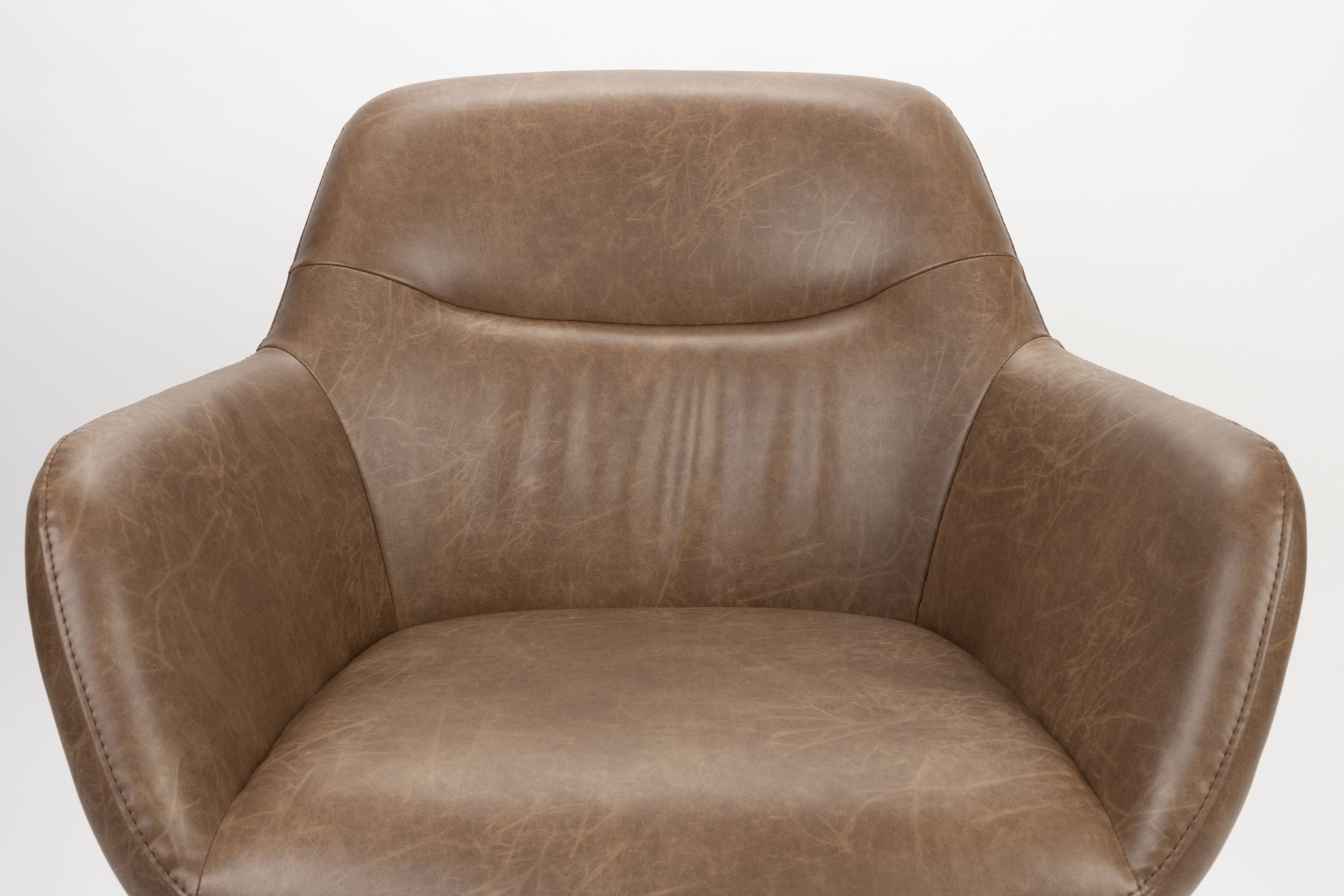 Fauteuil DUDE bruin ecologisch leer