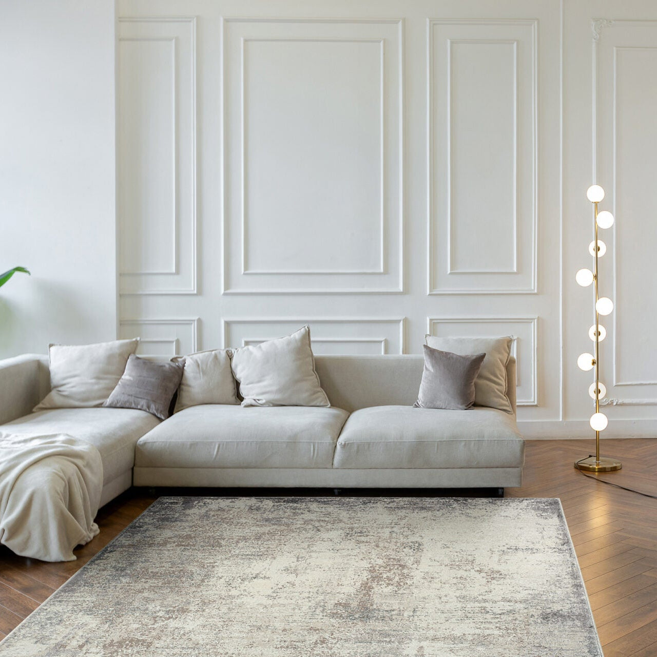 TAPIJT ROYAL beige met bruin en grijs