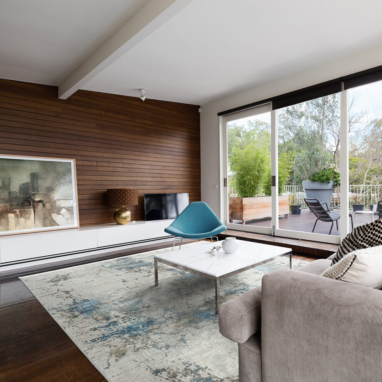 TAPIJT ROYAL grijs met blauw