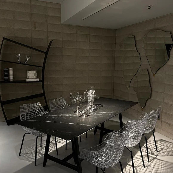 Stoel MERIDIANA wit met chroom basis