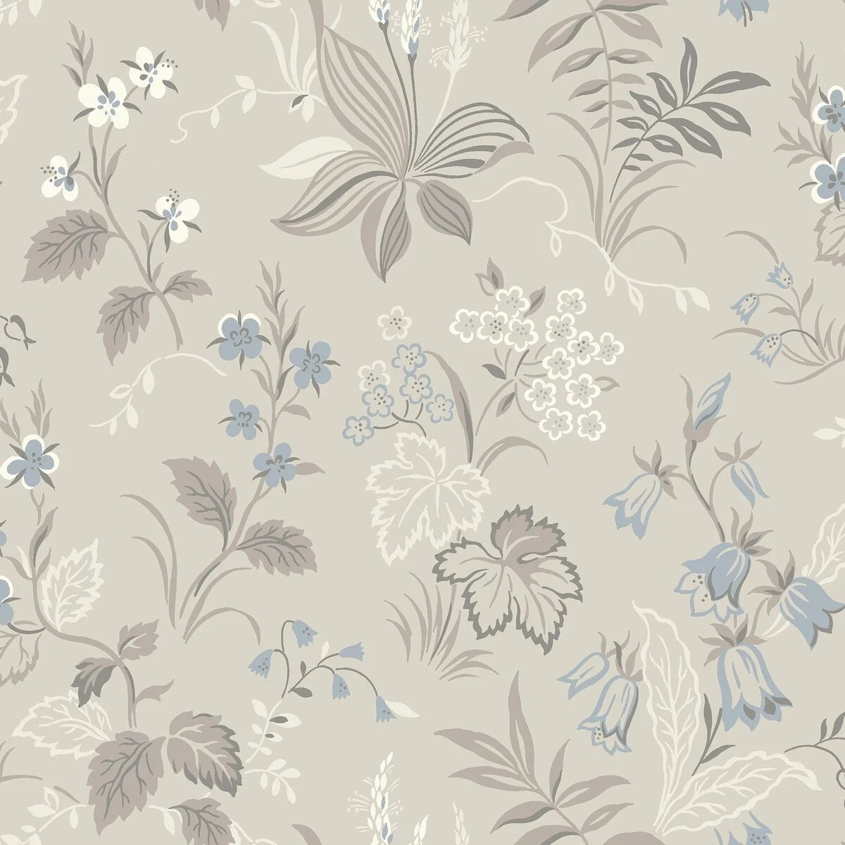 FOLKLORE Dark Beige Floral Pattern Wallpaper