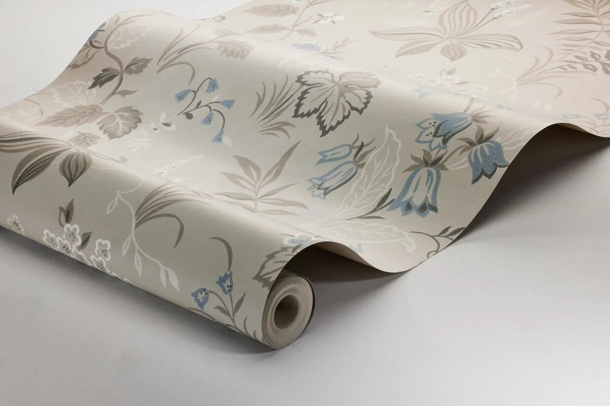 FOLKLORE Dark Beige Floral Pattern Wallpaper