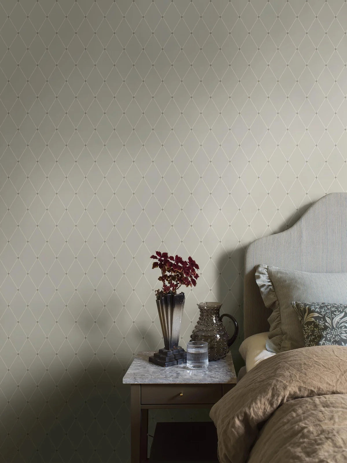 Geometrisch patroon behang FREDRIK donkerbeige