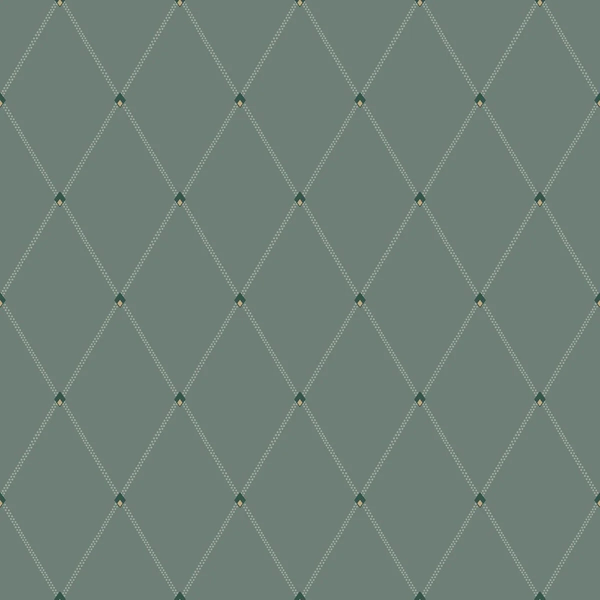 FREDRIK Dark Green Geometric Pattern Wallpaper