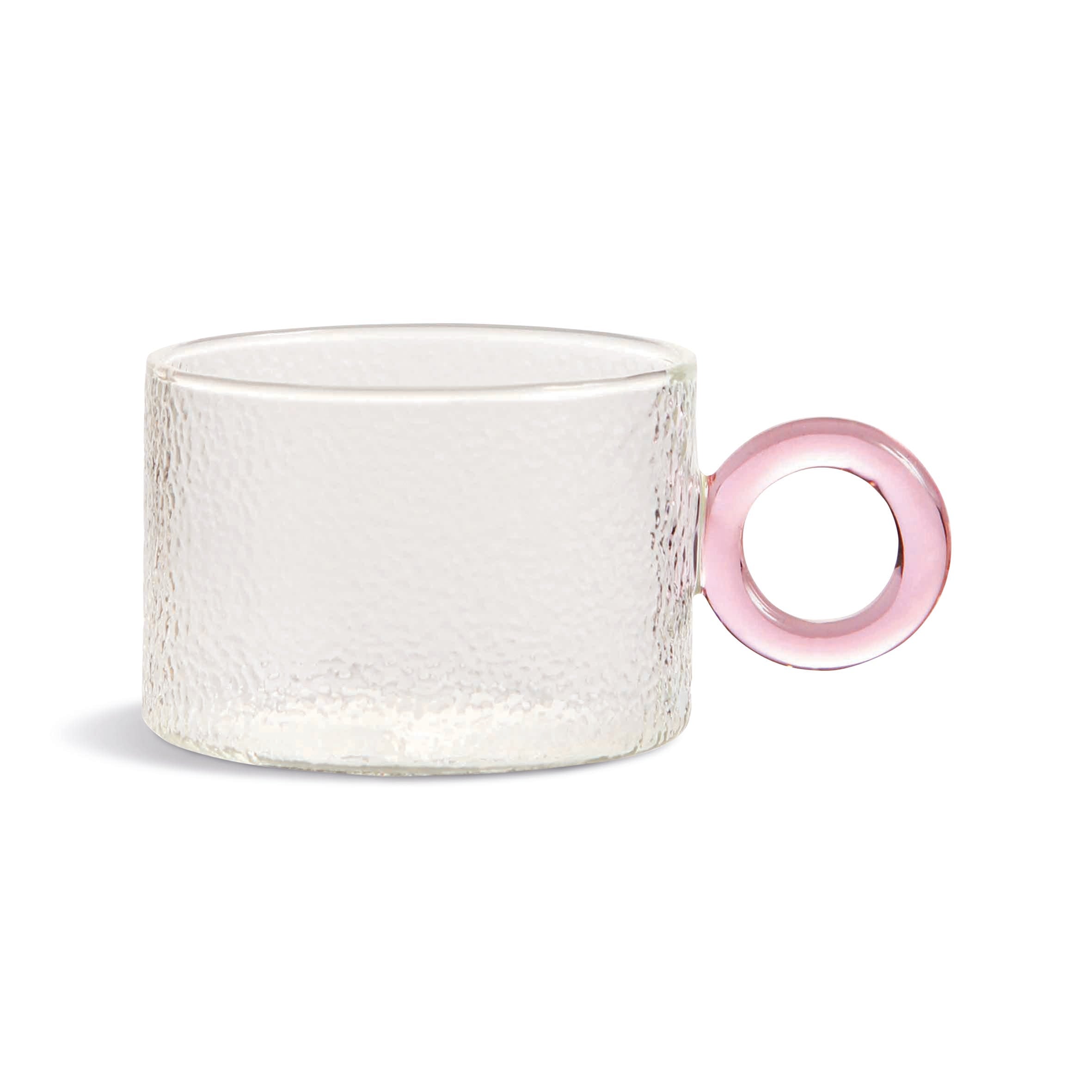 Set van CHIQUITO glazen kopjes met gekleurde handvatten