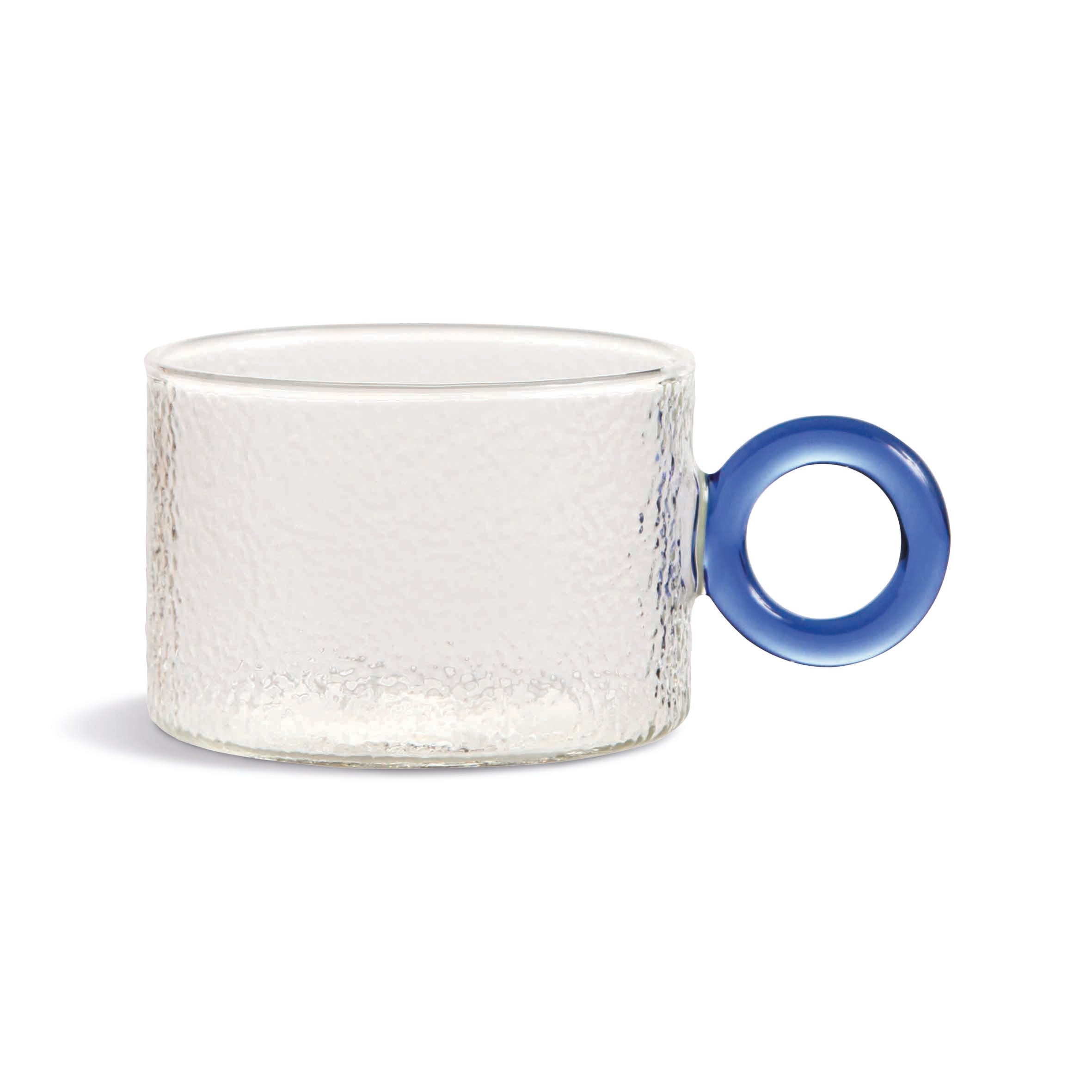 Set van CHIQUITO glazen kopjes met gekleurde handvatten