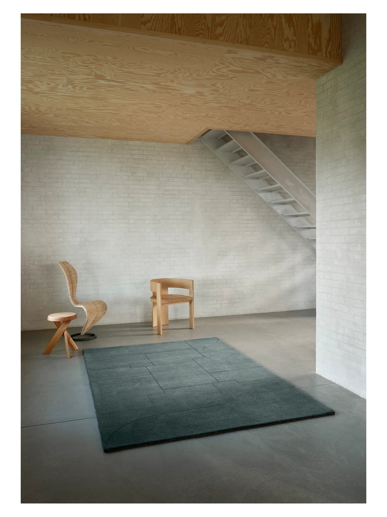 Vloerkleed GEOMETRISCHE DOLEN groen mos