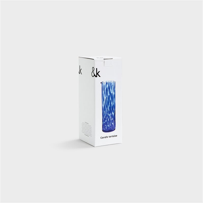 Glazen karaf TORTOISE blauw