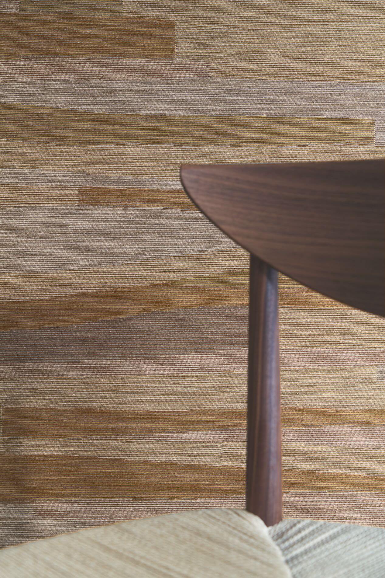 Textile wallpaper with a striped structure and jacquard weave HALANA - VERT EMERAUDE emerald