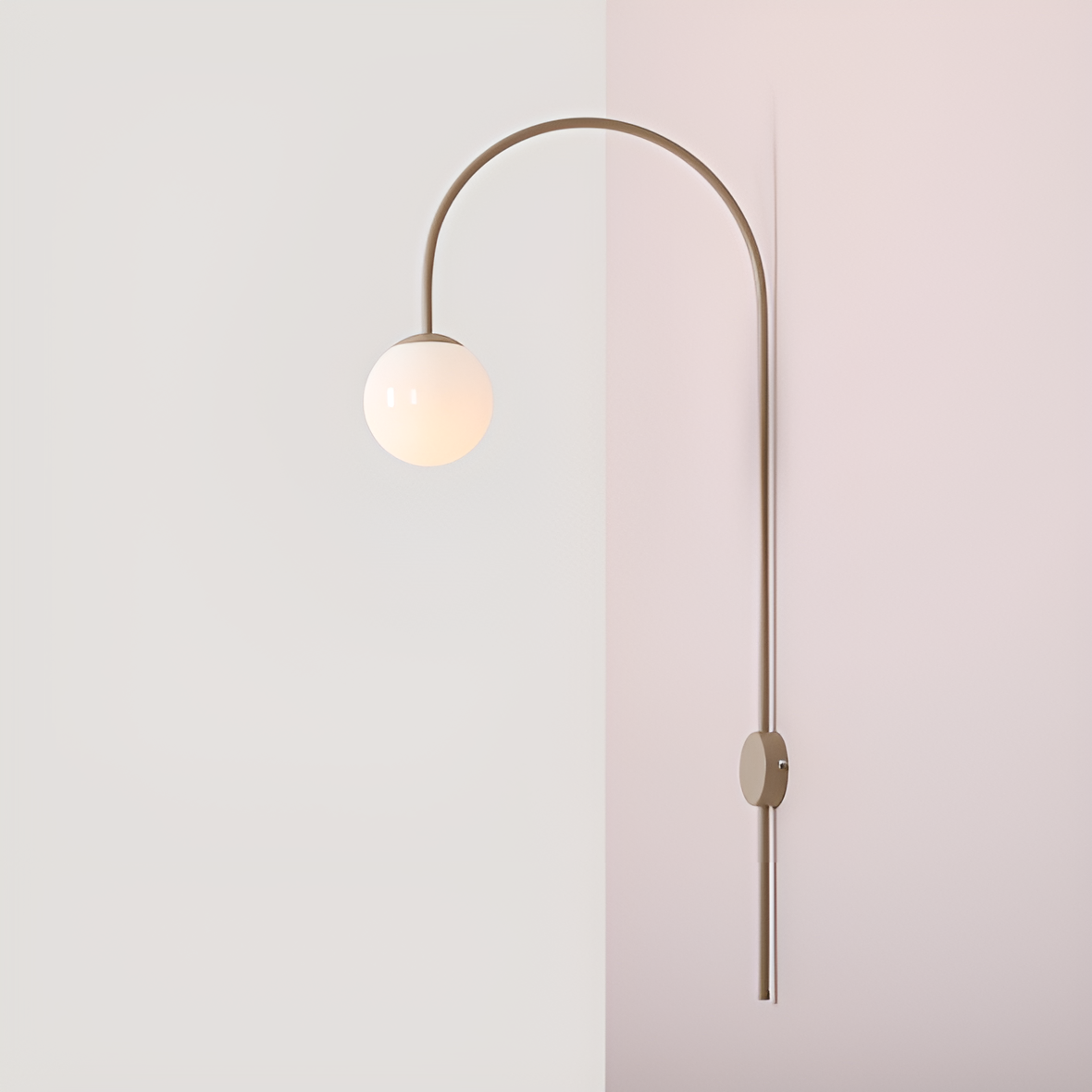 UNA beige wall lamp with arm