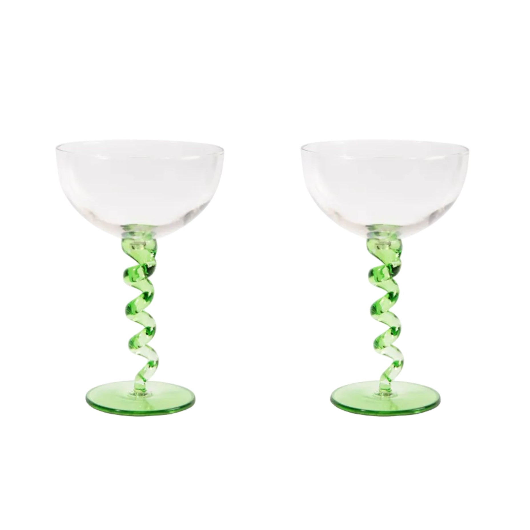 Set van glazen schaaltjes SPIRAAL groen