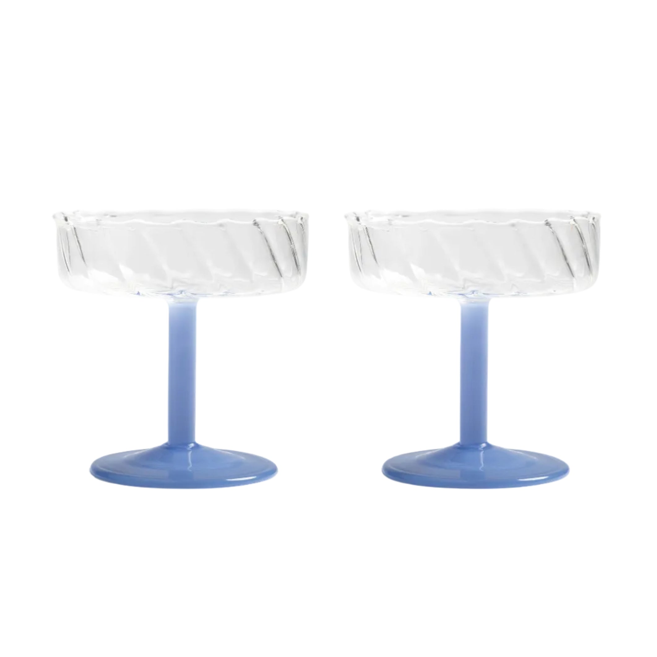 Set of Glass Goblets TWIRL Blue