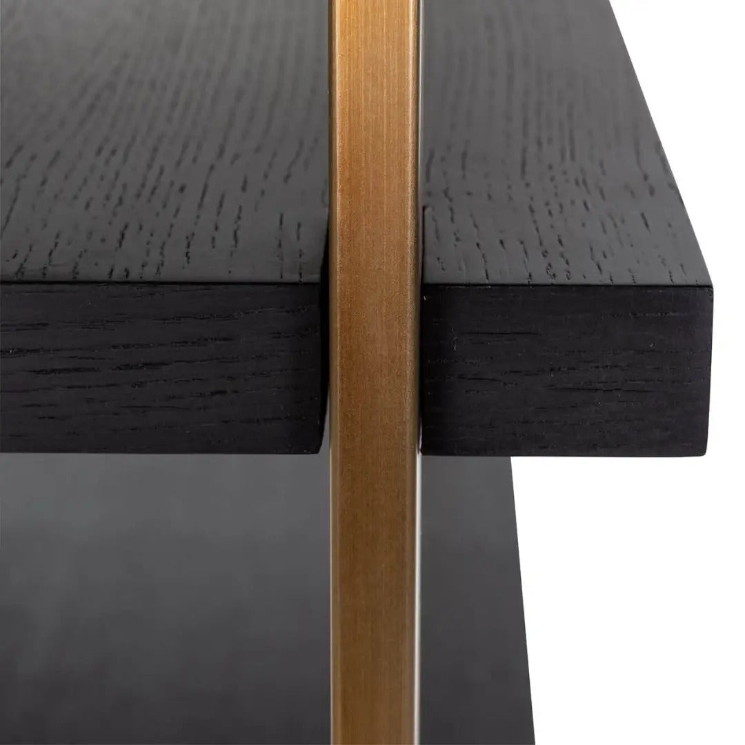 Regal RIGLEY schwarz mit messingfarbener Veredelung