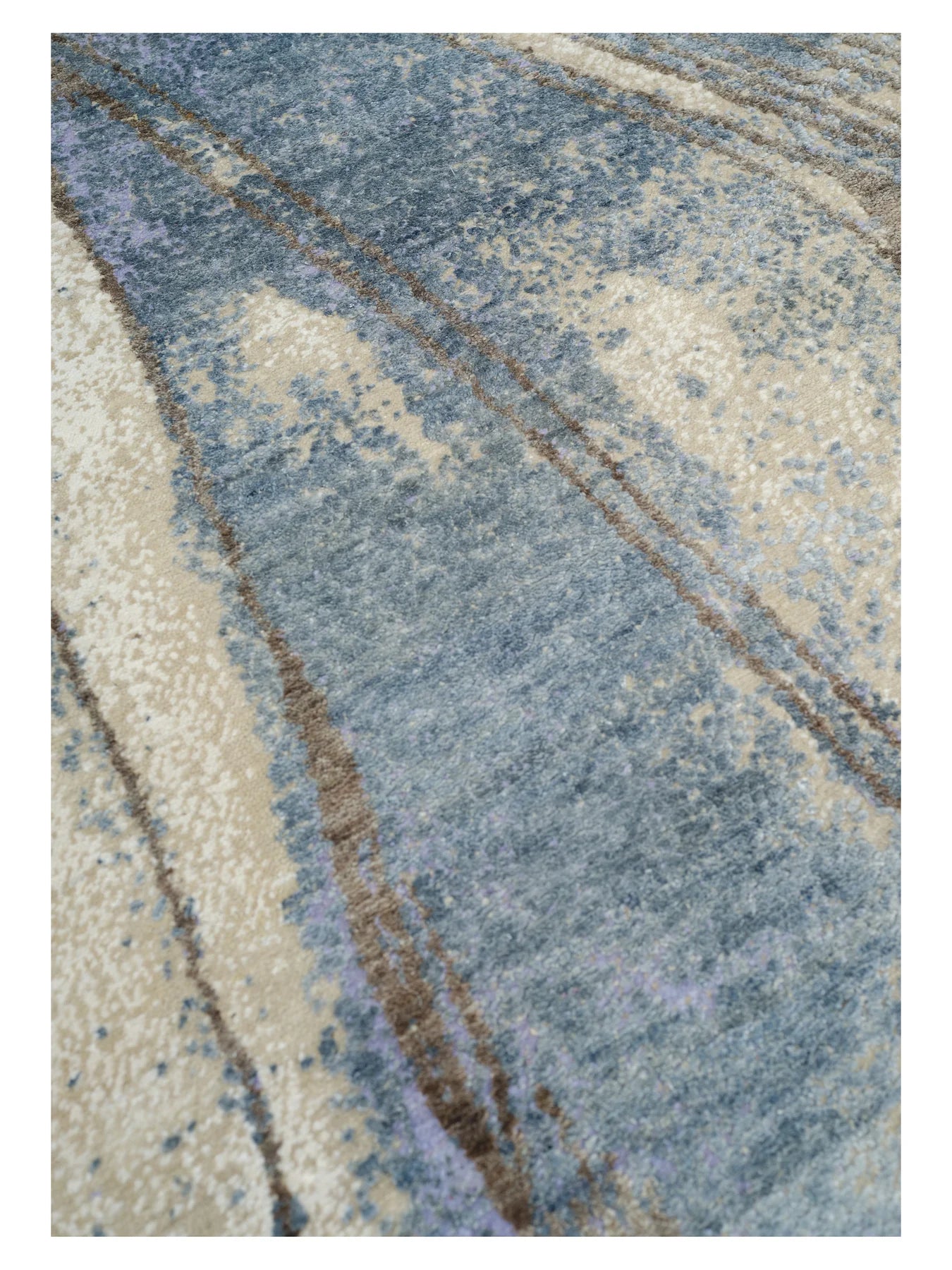 Vloerkleed SEA REVERIE blauw met beige