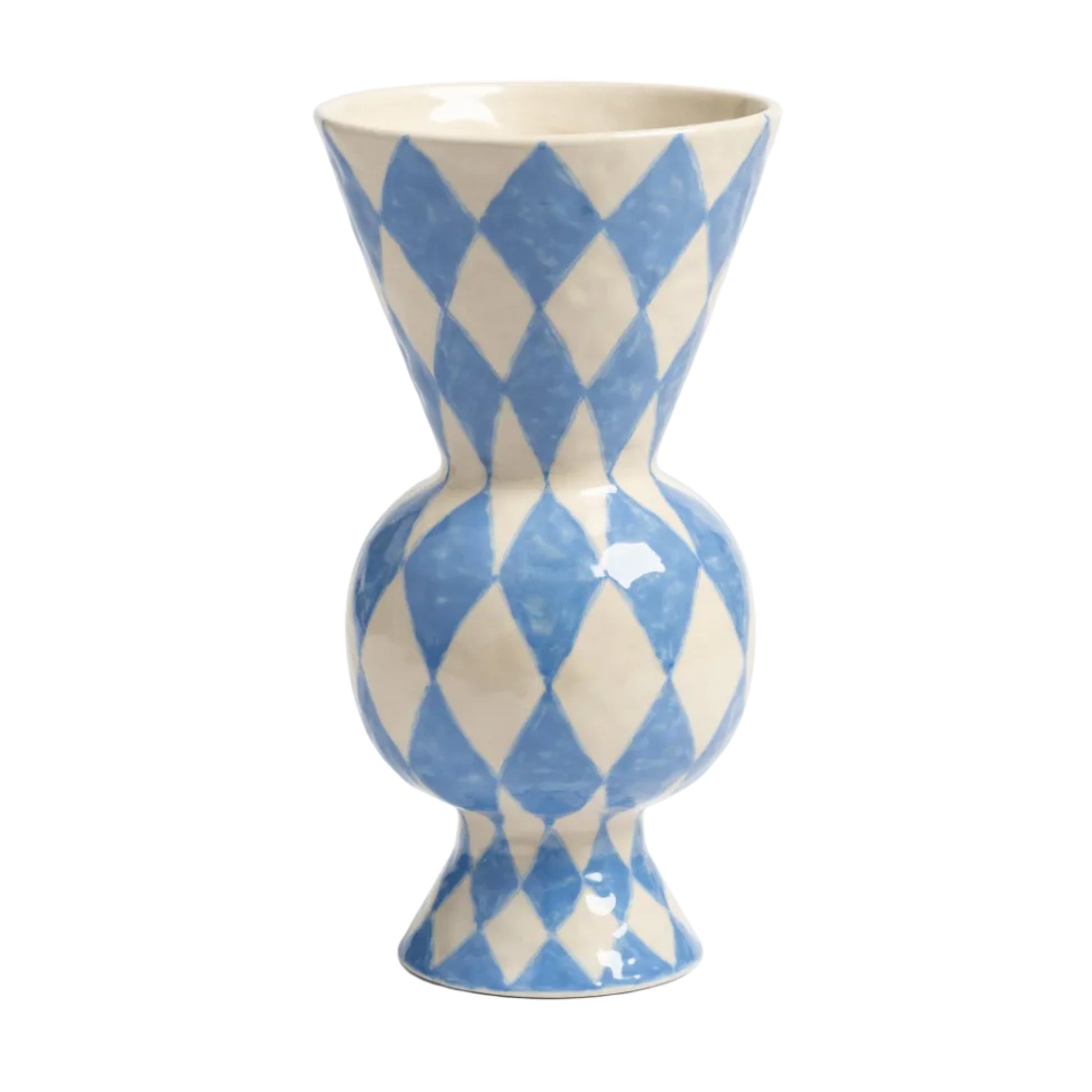 Wit blauwe RHOMBIC vaas