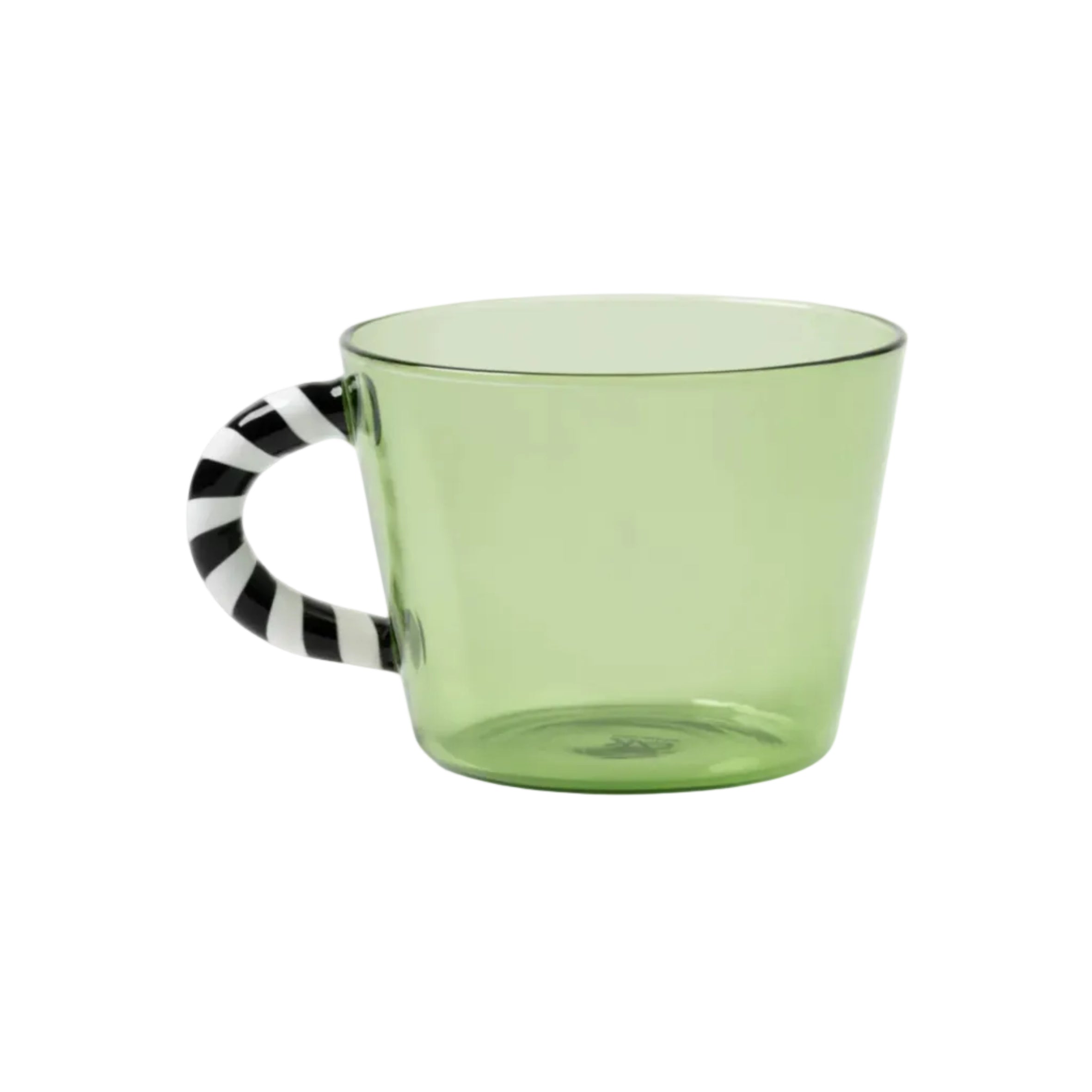 Set glazen DUET groen met zwart-witte handgreep