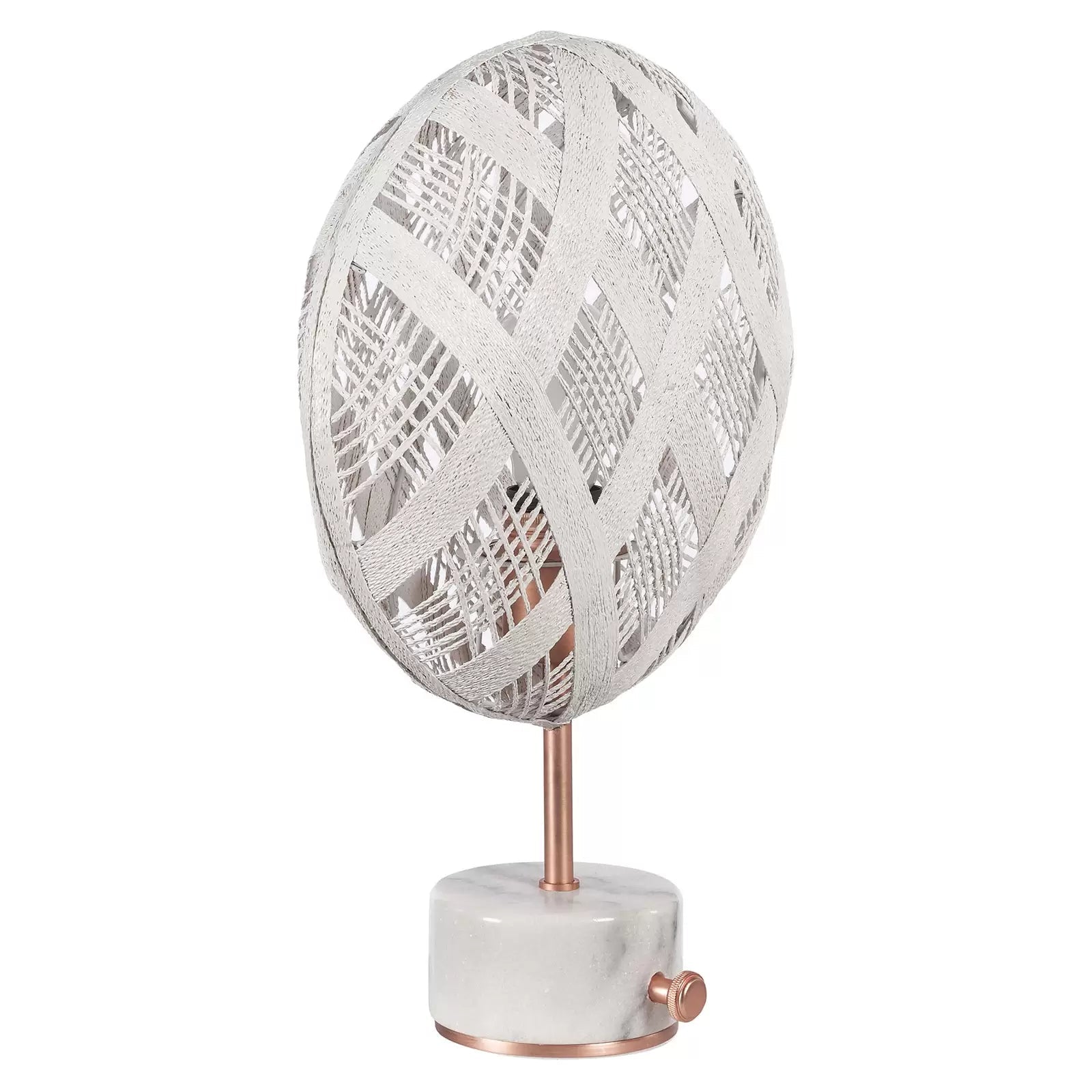 Chanpen Diamant White Table Lamp with a copper base