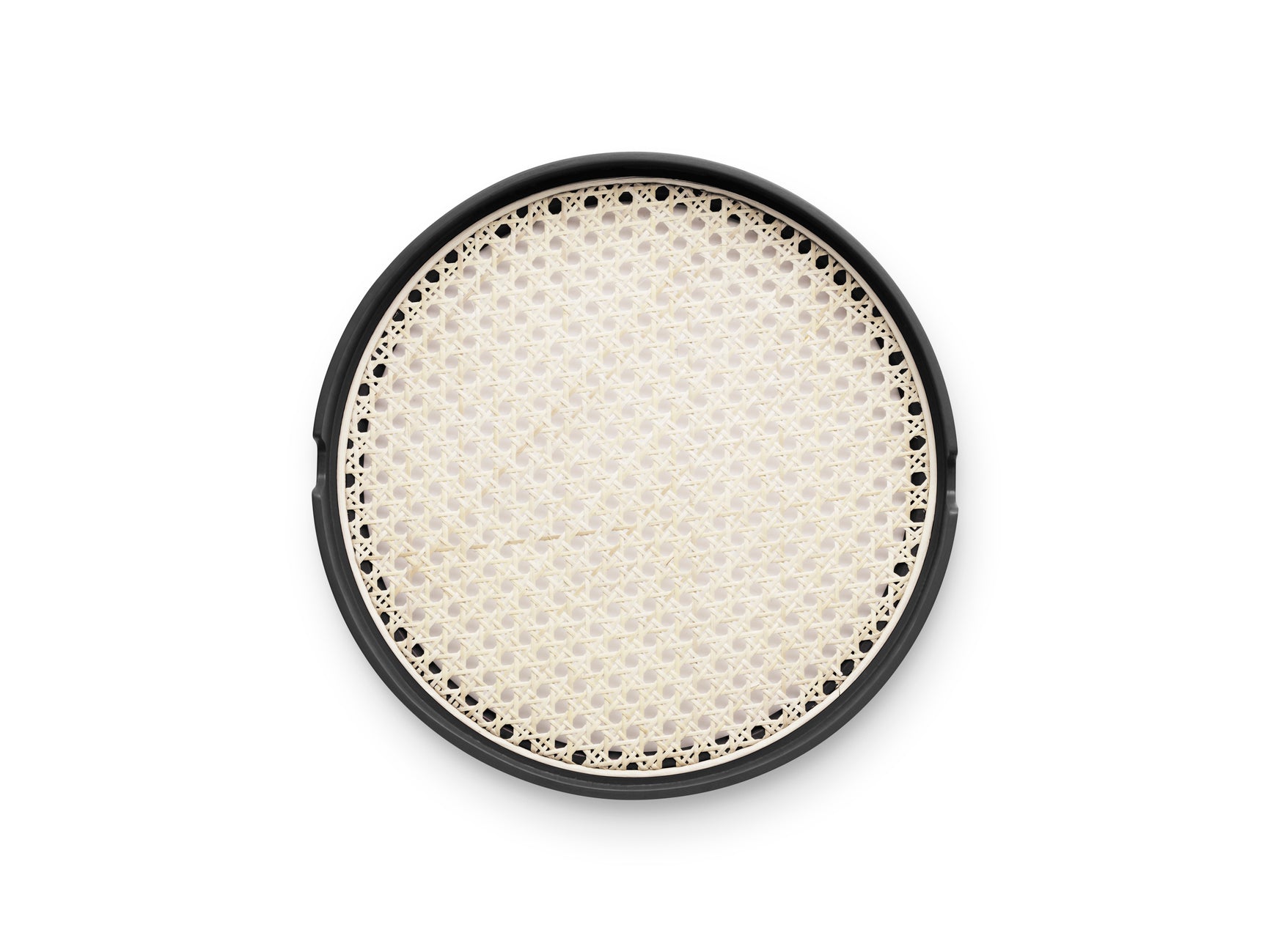 Schwarzes Salonschale mit Rattan