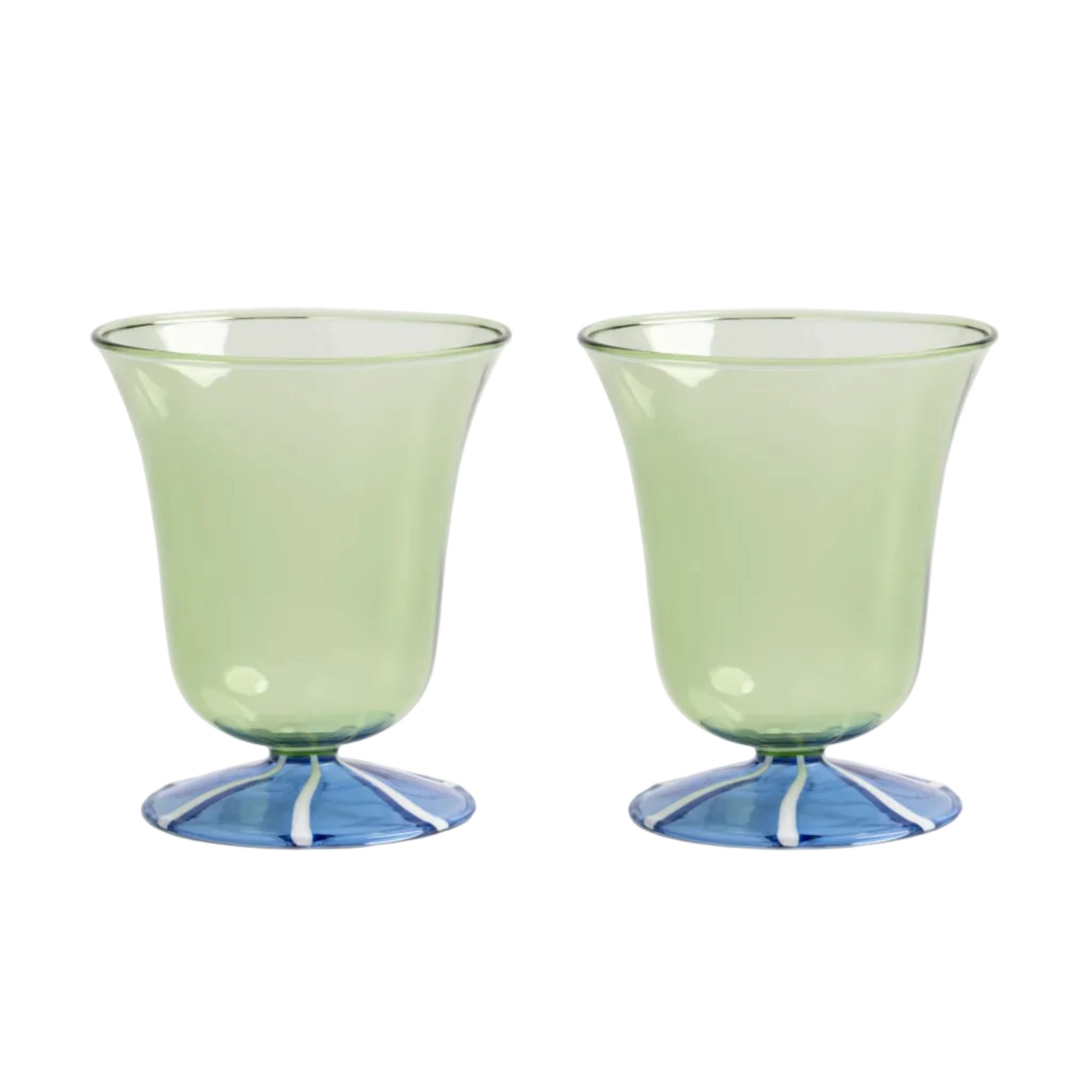 EVE glazen set groen met blauw