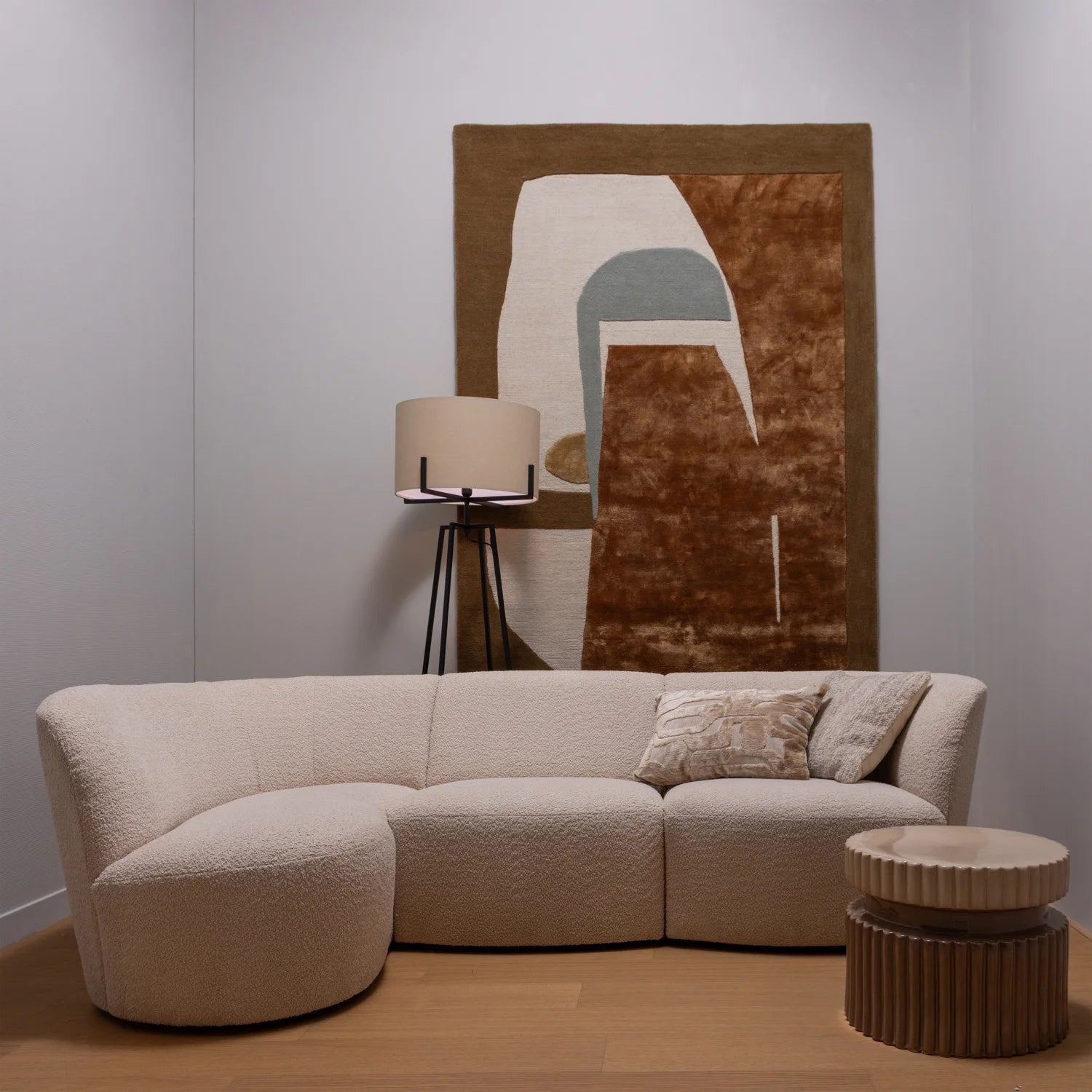 Rechthoekige bank COCO donkergrijze boucle