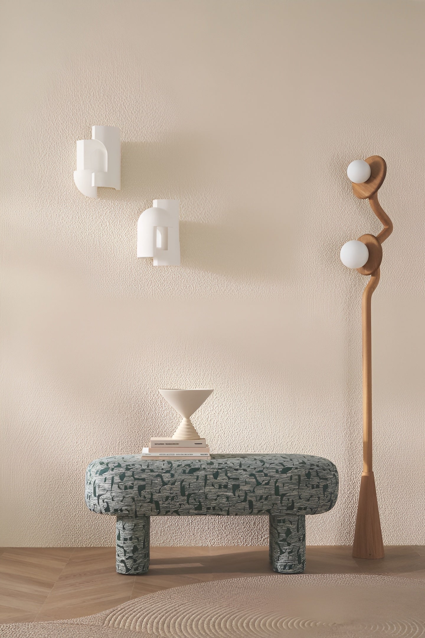 Textured textile wallpaper boucle ETREINTE - BEIGE beige